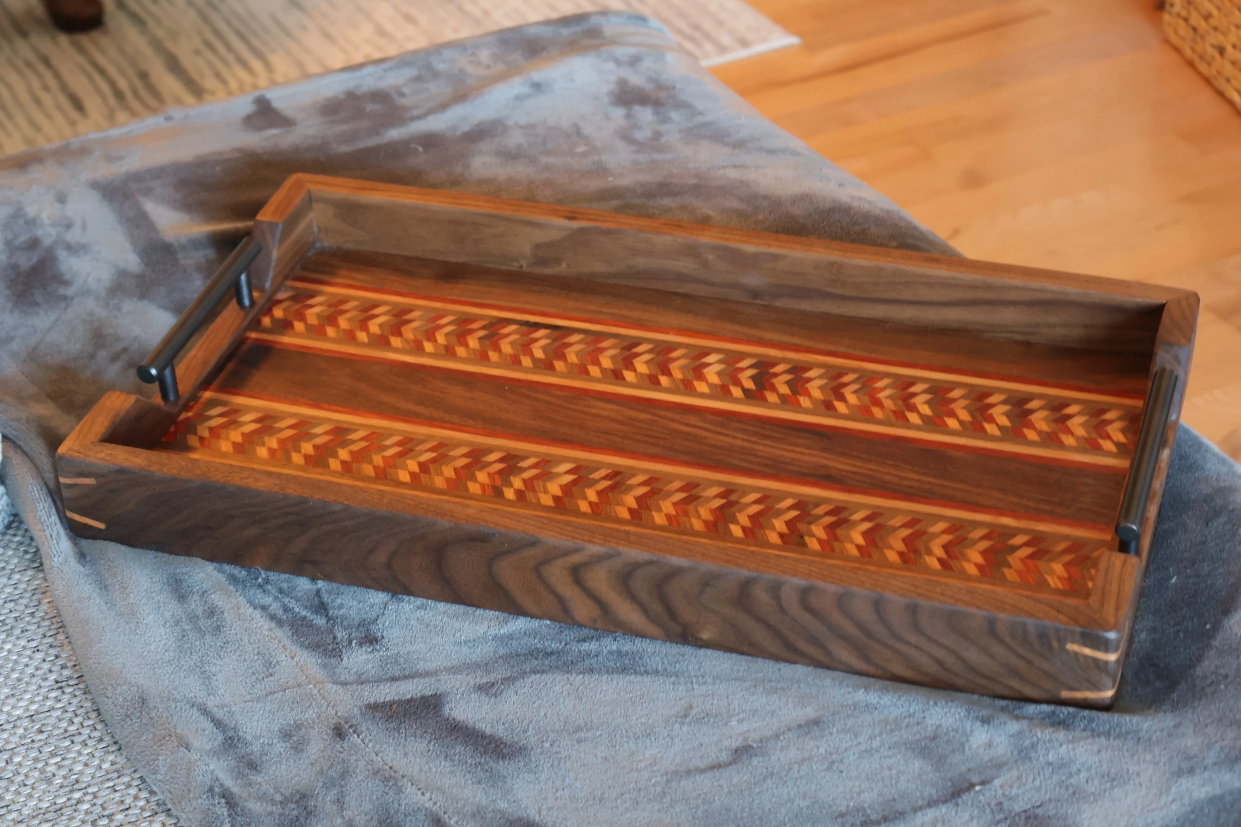 Walnut Ottoman Tray