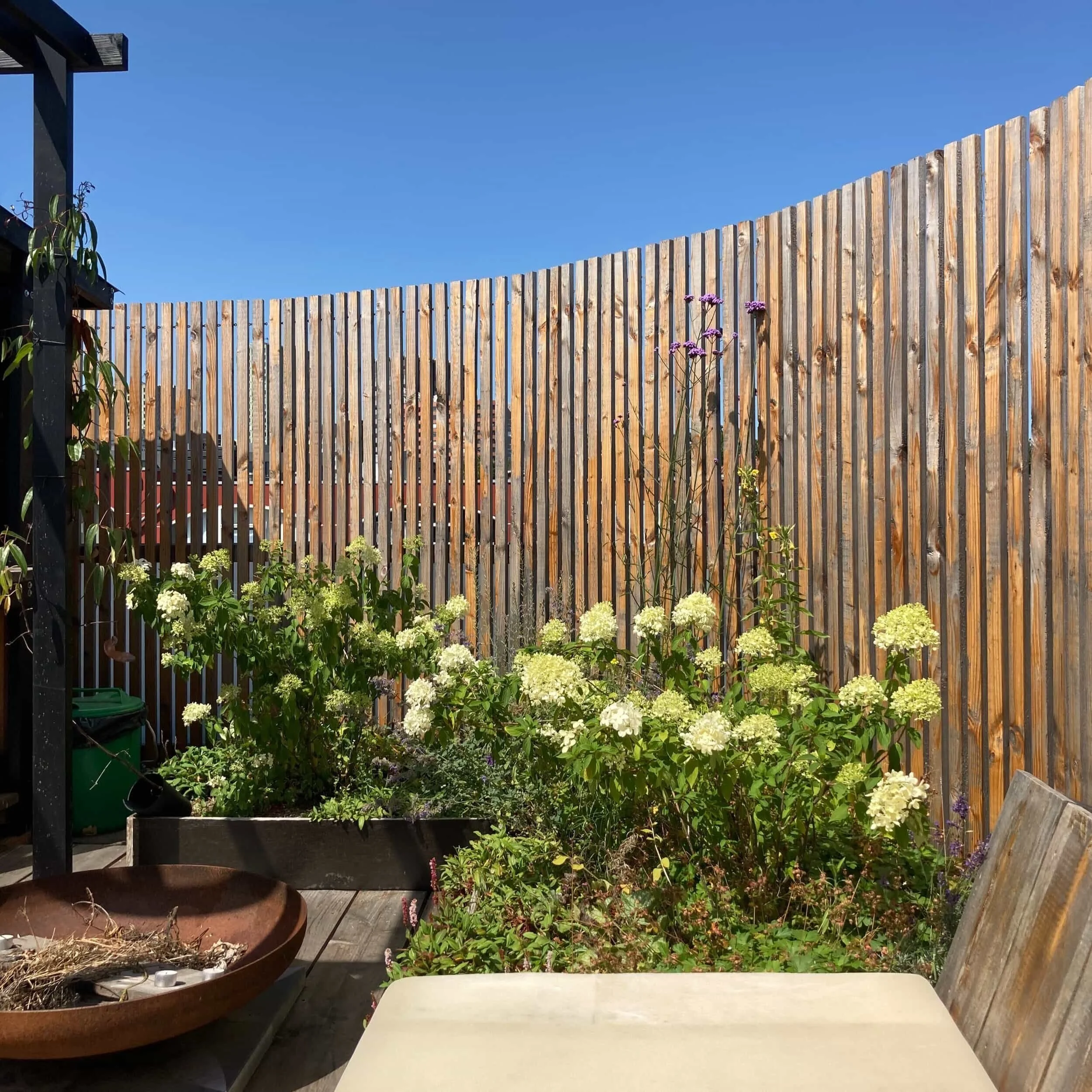 daktuin met buitenkeuken en waterpartij