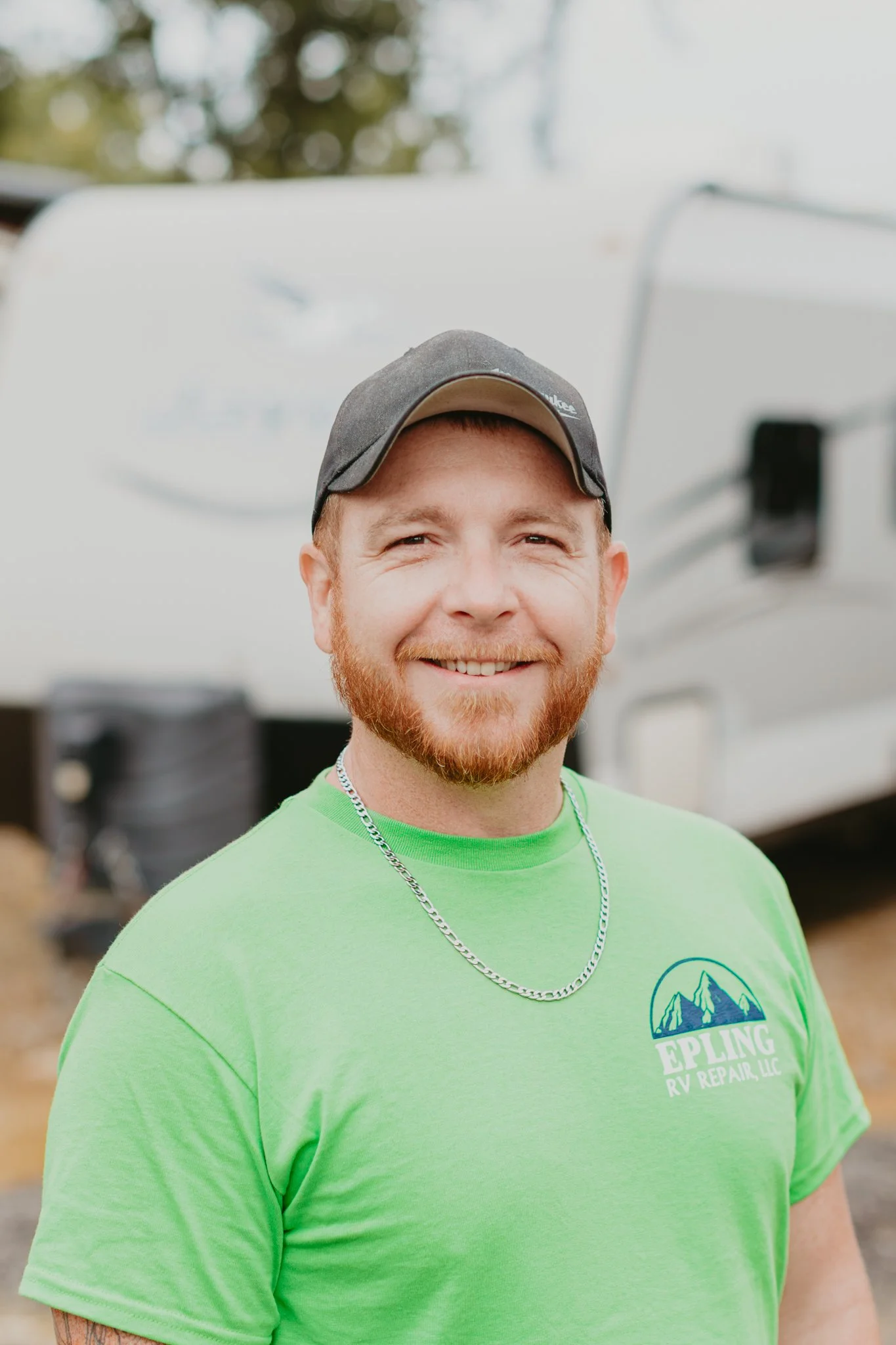 Tim Davis, shop hand at Epling RV Repair in Zanesville, Ohio