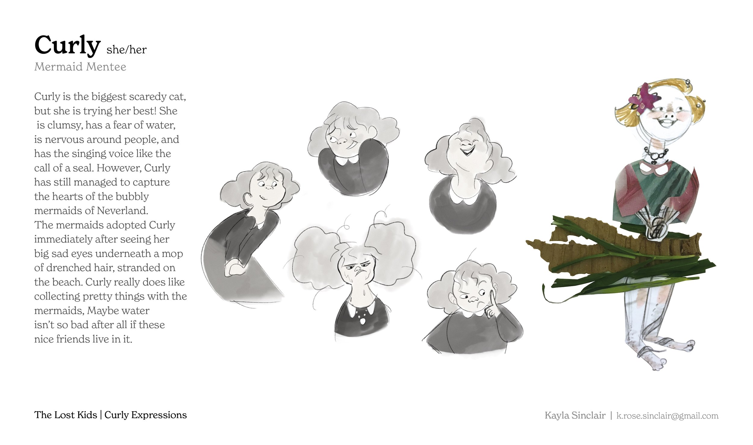 Lost Boys Character Redesign: Curly facial expressions and Collage