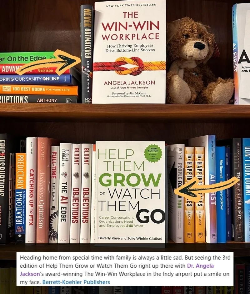 Some days you come across something that quietly fills your cup. 

Seeing The Win-Win Workplace out in the world like this, and in such good company, made me pause and smile.

Thank you, Julie Winkle Giulioni, for the generous mention, and thank you 