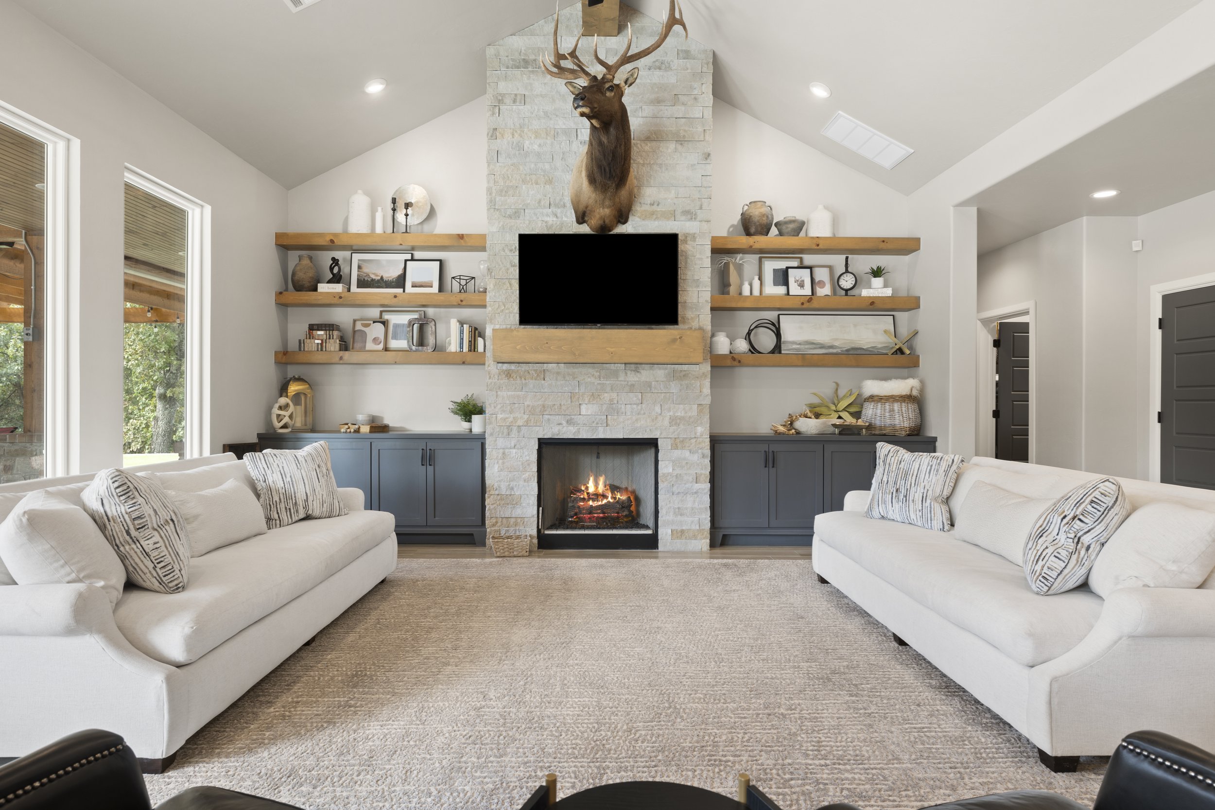 Real estate photography in Fort Walton Beach capturing cozy yet elegant living space, perfect for MLS and social listings.