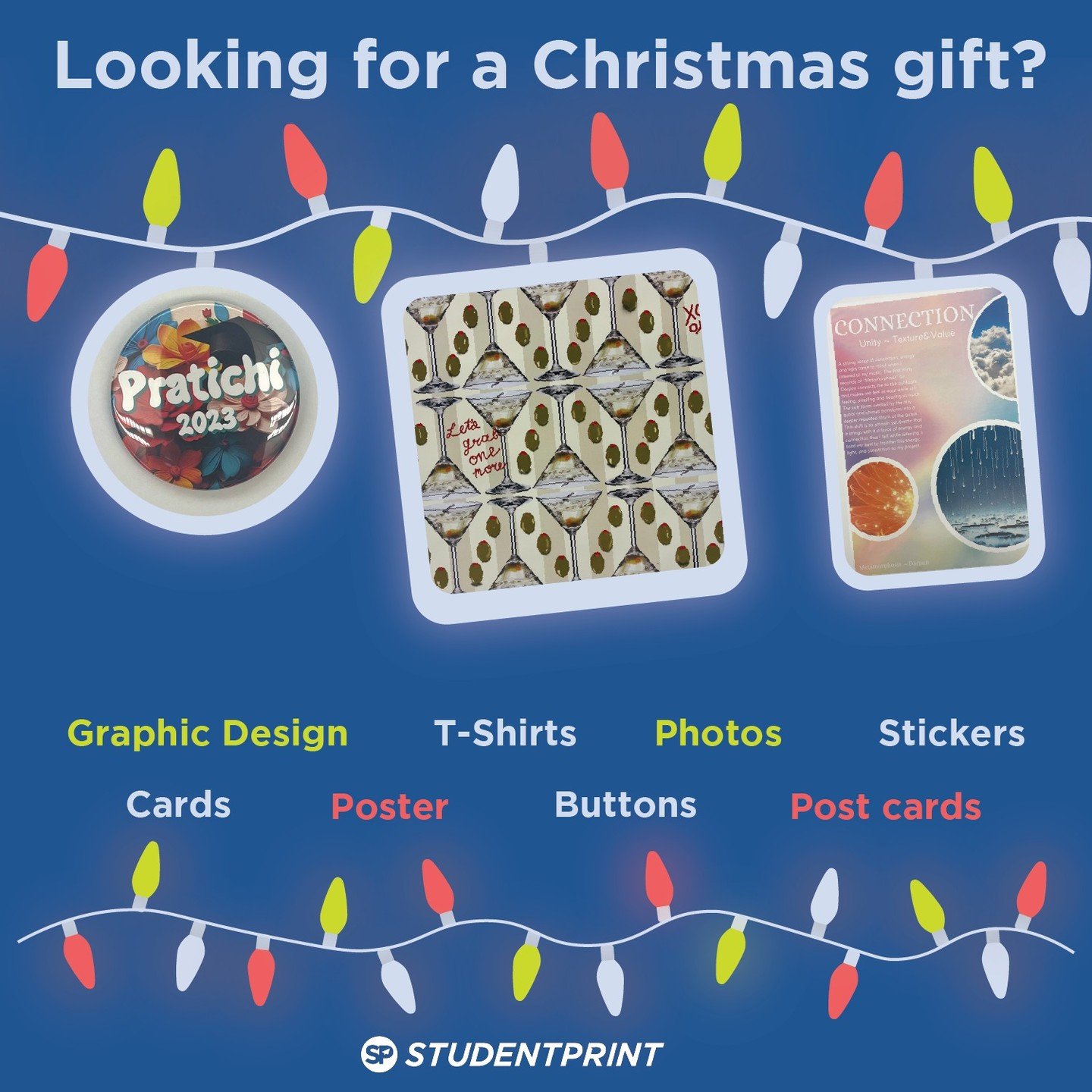 With the start of the giving season, check out all of the gifts that StudentPrint can make for you! 💙

#studentprint #giftcampaign #giftseason