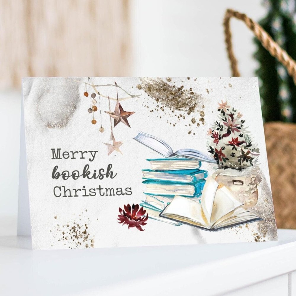 Bookish Christmas Card Printable — On Book Street bookish-christmas-card-printable-on-book-street