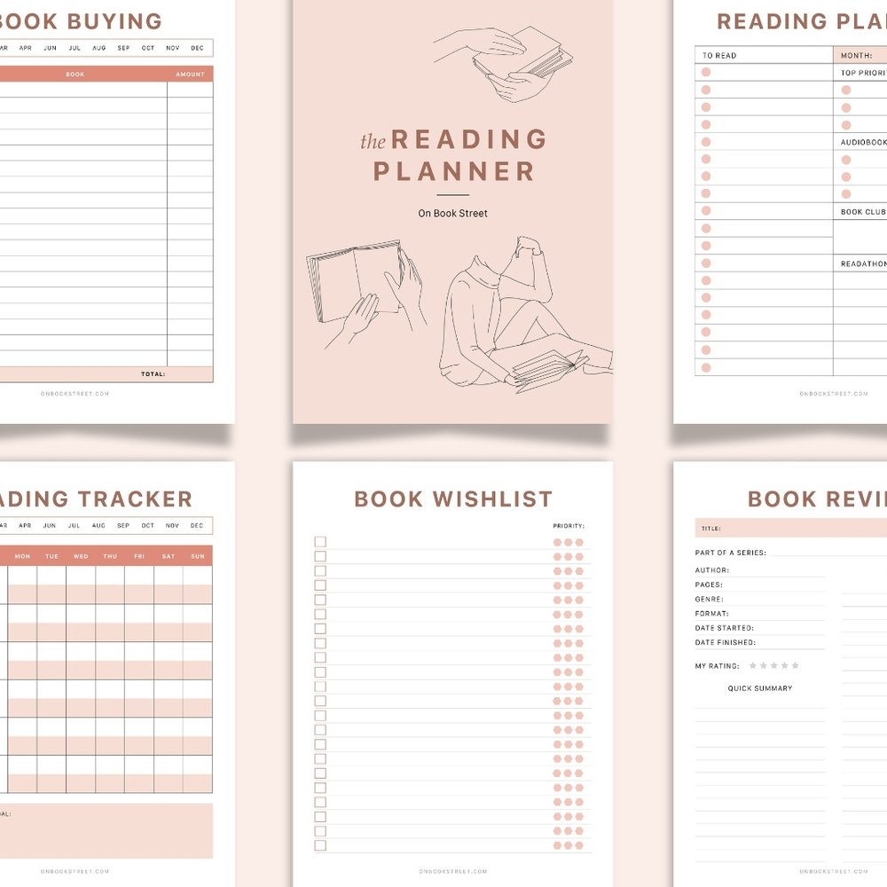 12-Page　On　Book　Planner　Reading　—　Printable　Street