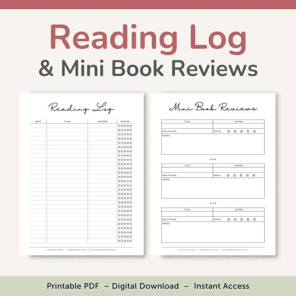 reading-log-mini-book-reviews-on-book-street for Free Printable Reading Record Sheet Reading Log + Mini Book Reviews — On Book Street for Free Printable Reading Record Sheet