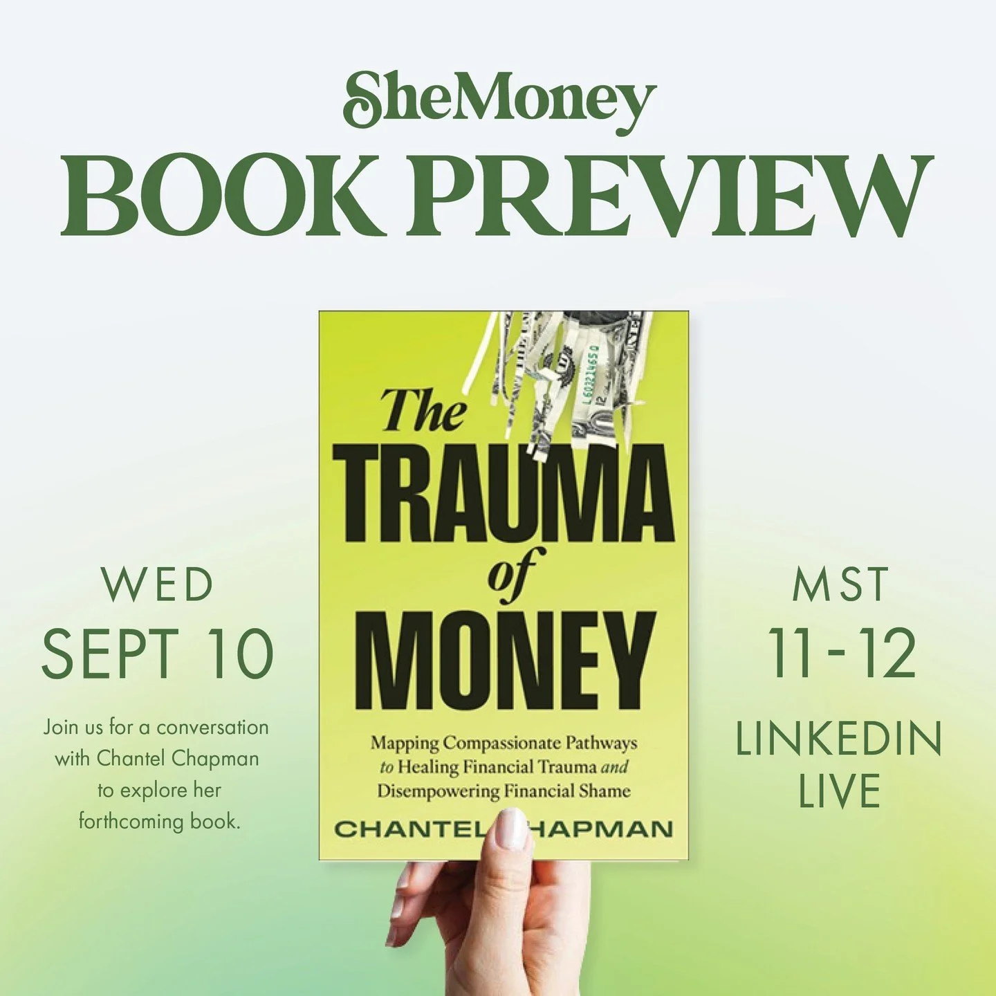 💡 Money is more than numbers—it reflects our stories, experiences, and the patterns we carry into how we earn, spend, save, and invest.
✨ In her soon-to-be-released book The Trauma of Money, Chantel Chapman reveals the unseen forces shaping o