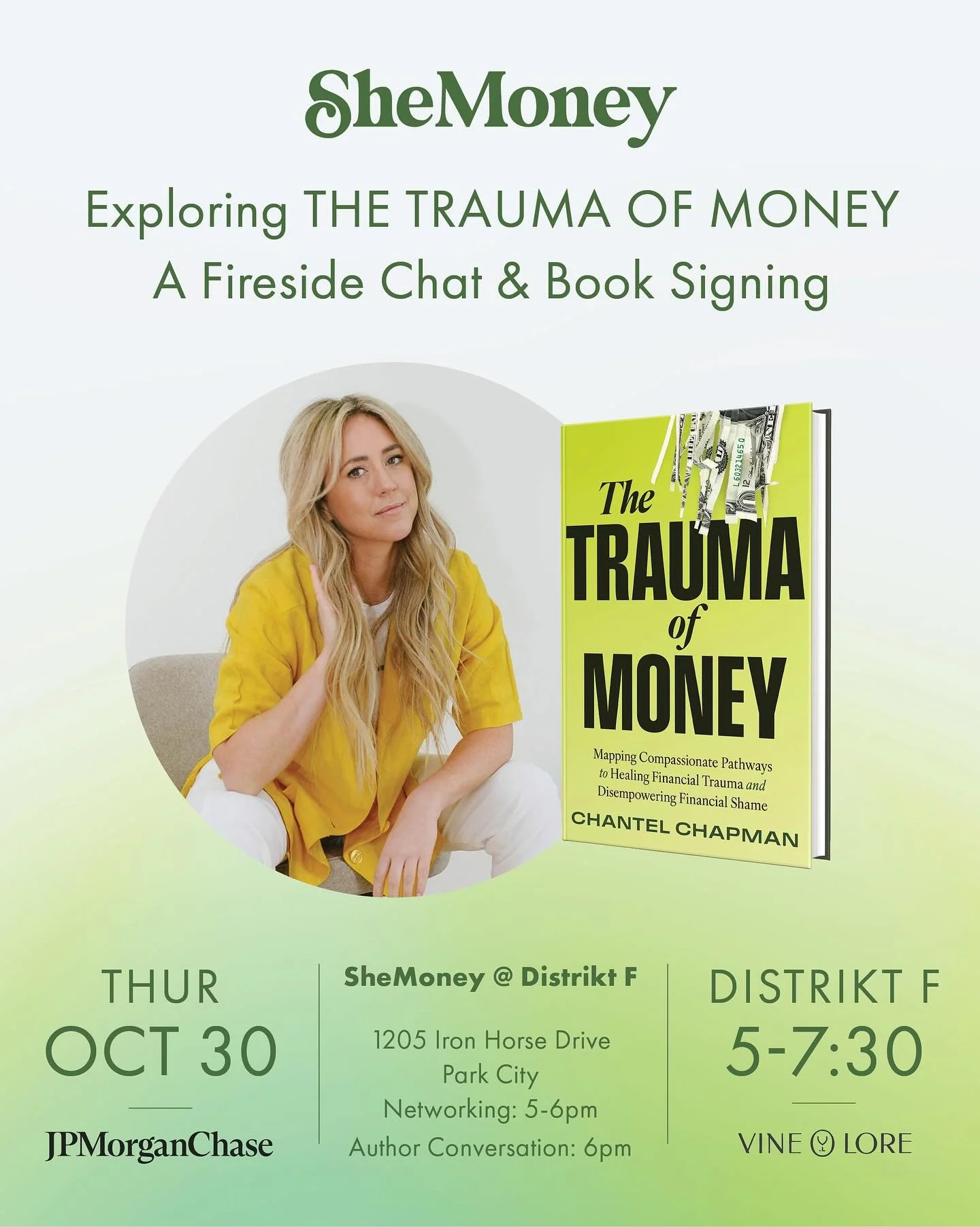 ✨ Celebrating the launch of International Bestseller The Trauma of Money™ ✨
 Join us for an evening of connection, conversation, and deep insight with author @chantelchapman — founder of the Trauma of Money Method — as we explore h