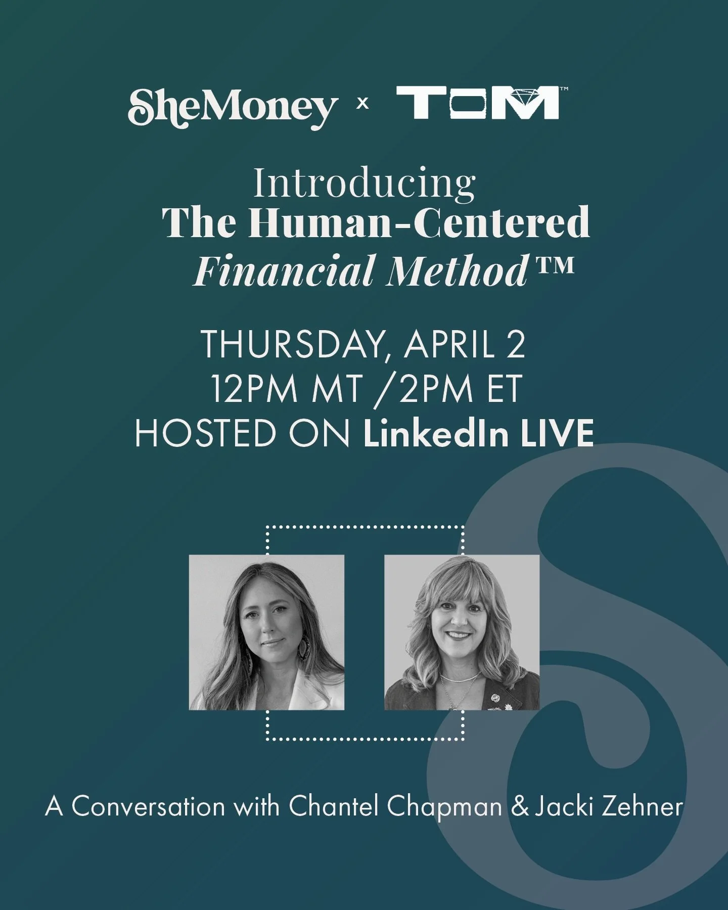 Join us for a LinkedIn Live conversation this Thursday:

Introducing The Human-Centered Financial Method&trade;

Join a 30 minute LinkedIn Live&nbsp;hosted by @jackizehner , in conversation with @chantelchapman , introducing a new approach to financi