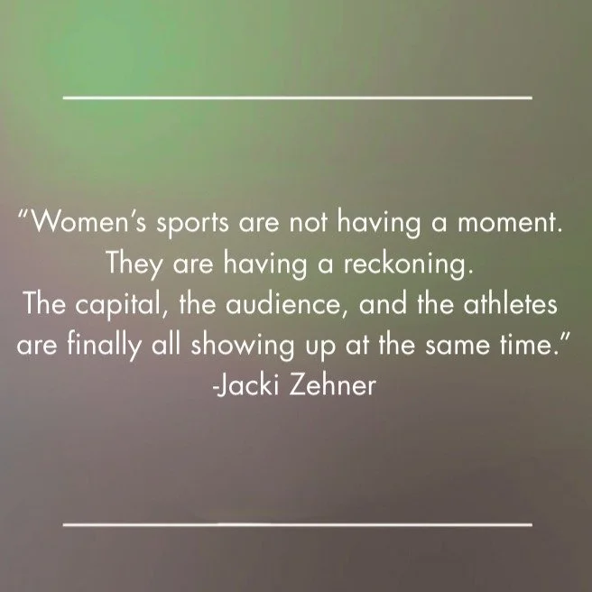 Women&rsquo;s sports aren&rsquo;t having a moment&mdash;they&rsquo;re having a reckoning.

In the most recent newsletter, Jacki explores the investment case behind women&rsquo;s sports, from Title IX to the Caitlin Clark effect. With revenues surging