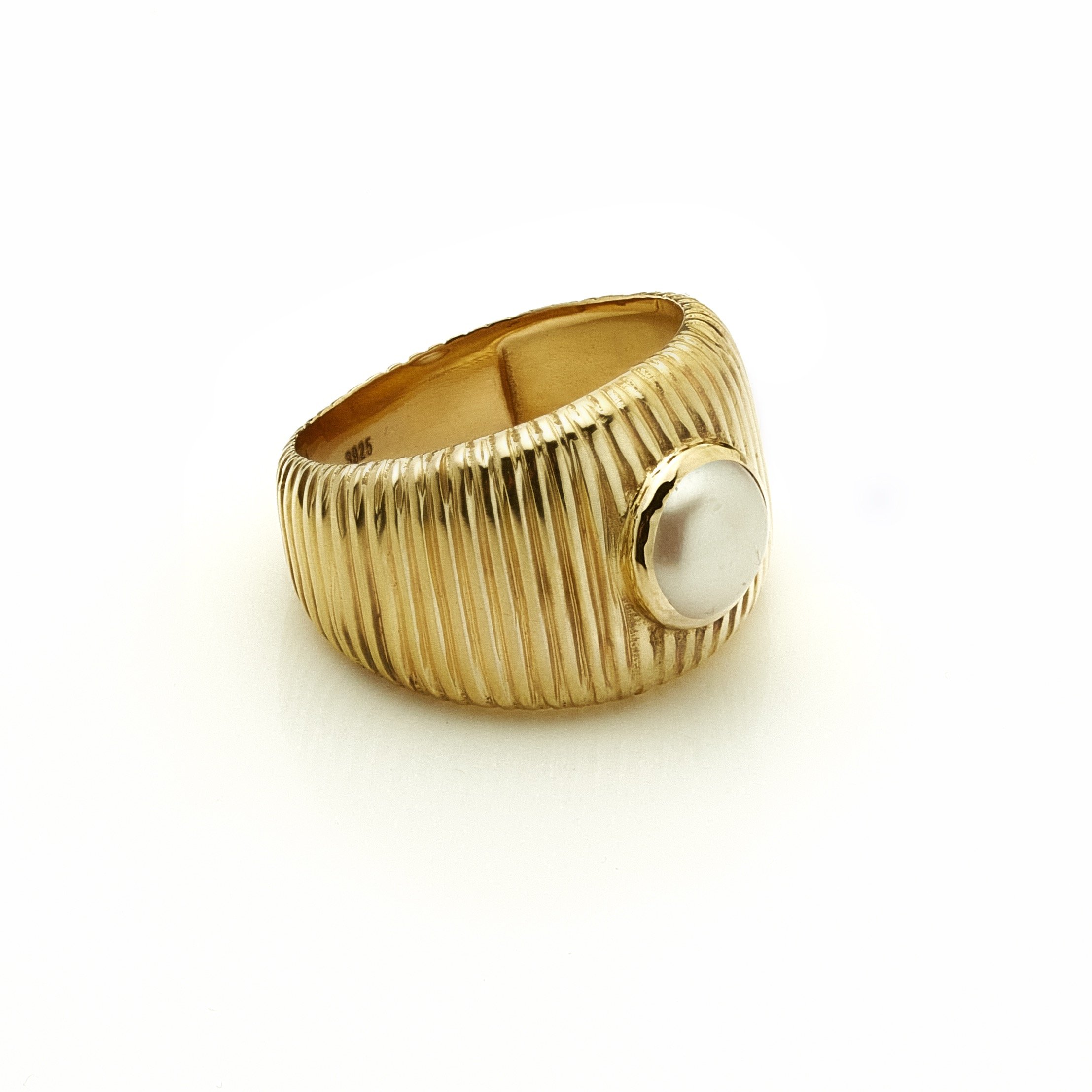 Silk & Steel Jewellery - Nautica Ring - Pearl + Gold - SLR48PG - RRP379.jpeg