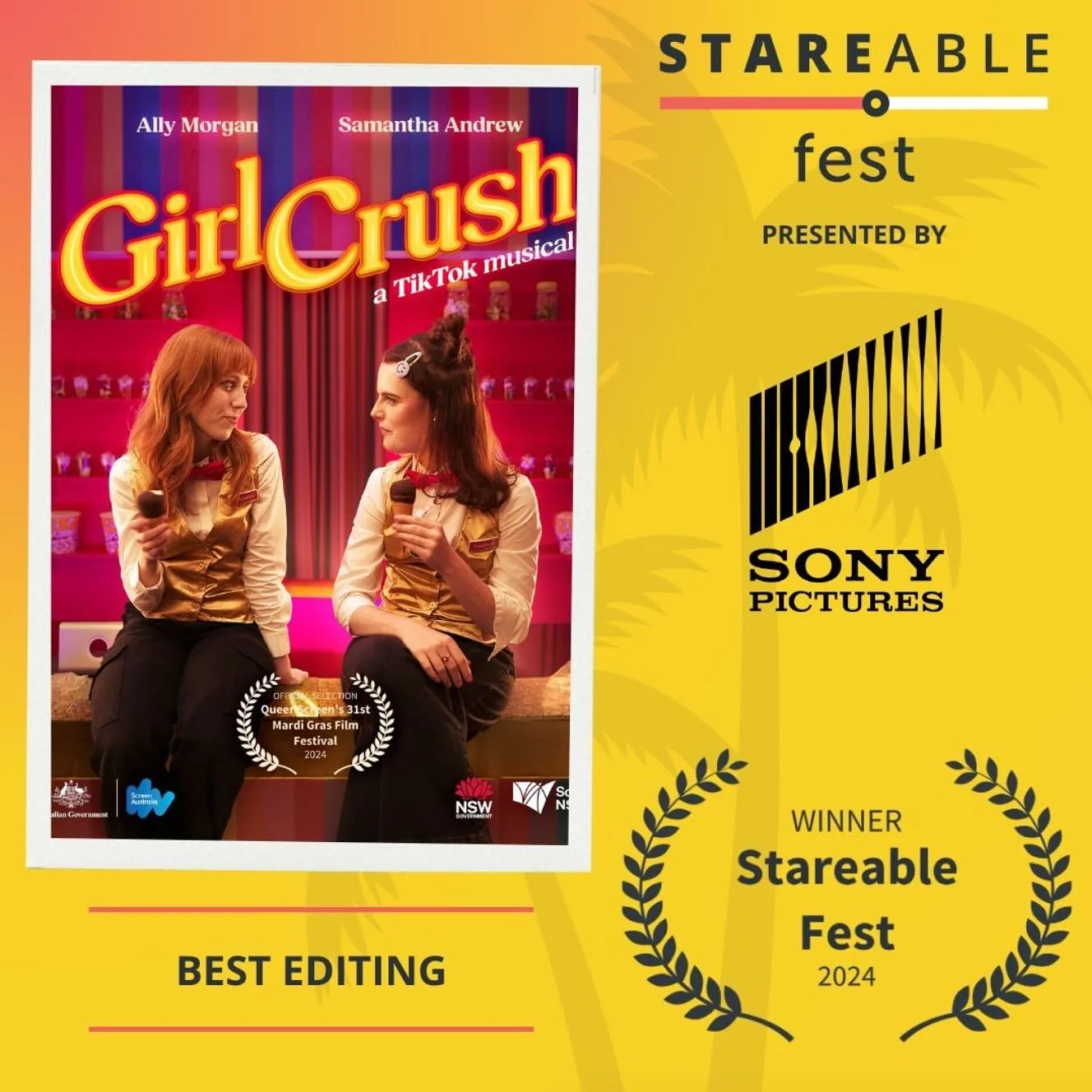I&rsquo;m so thrilled to have been awarded Best Editing for my work on Girl Crush! 🎉 🌟

A huge thank you to @stareable Fest for this incredible recognition&mdash;it truly means the world!

To the entire @girlcrushseries team, thank you for providin