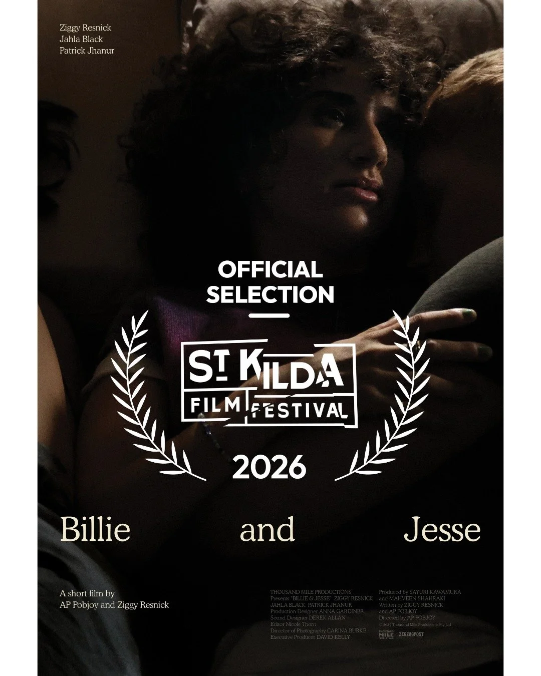 Billie &amp; Jesse is screening tonight at St Kilda Film Festival as part of the Love at First Short showcase. 🎬

🎟️ Tix: https://www.stkildafilmfestival.com.au/2026-films/billie-and-jesse/

I've been so proud to be a part of this short with such a