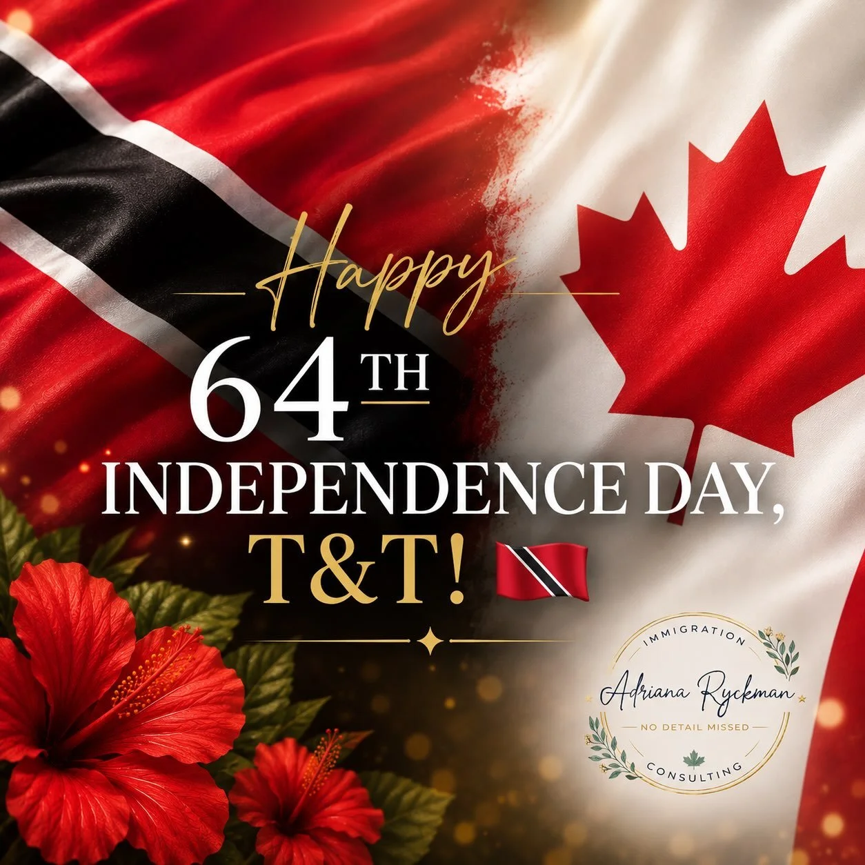 Happy Independence Day, Trinidad &amp; Tobago! 🇹🇹 ❤️🤍🖤

Wishing the people of Trinidad and Tobago a joyful 64th Independence Day filled with pride, unity, culture, and celebration. 🇹🇹✨