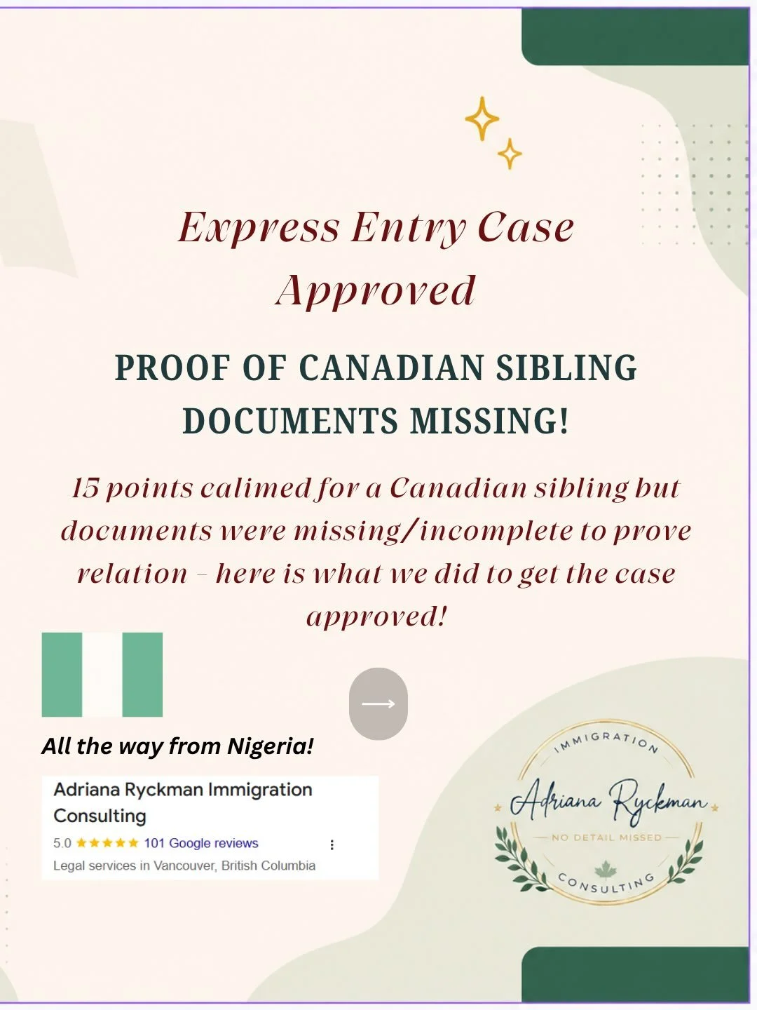 His sister&rsquo;s name had changed after marriage, but her marriage certificate wasn&rsquo;t available to include in his Express Entry application.

That created a question we needed to address: how could we document their sibling relationship when 