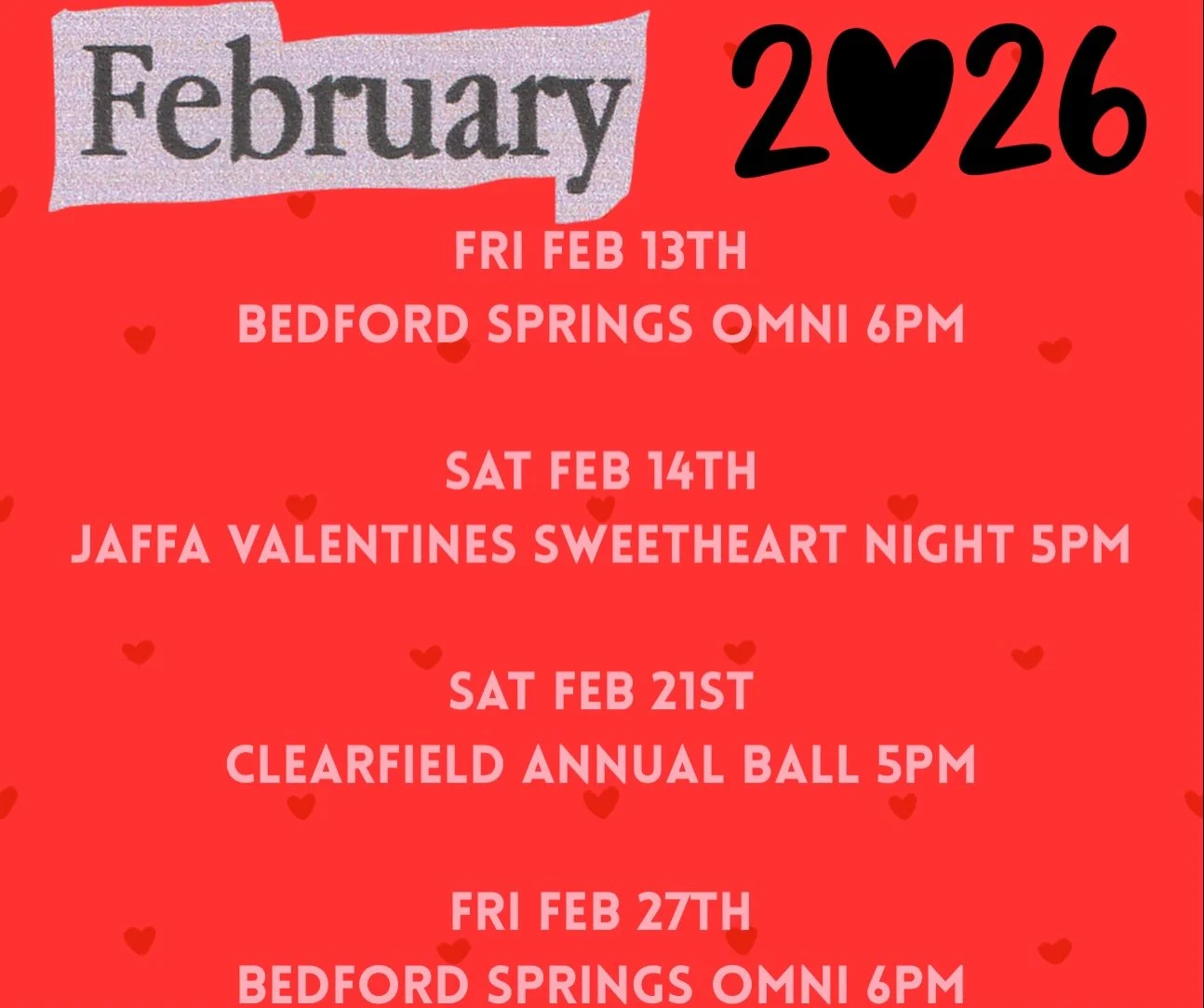 4 shows in February! @omnibedfordsprings @coppercorkevents #livemusic