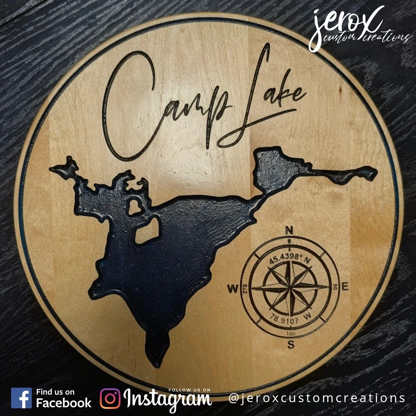 Camp season is calling&hellip; and this one answers loud.

Custom camp sign, carved clean and filled deep. That lake hit with that dark blue contrast just feels right. Toss in the compass detail and now you&rsquo;ve got a piece that actually means so