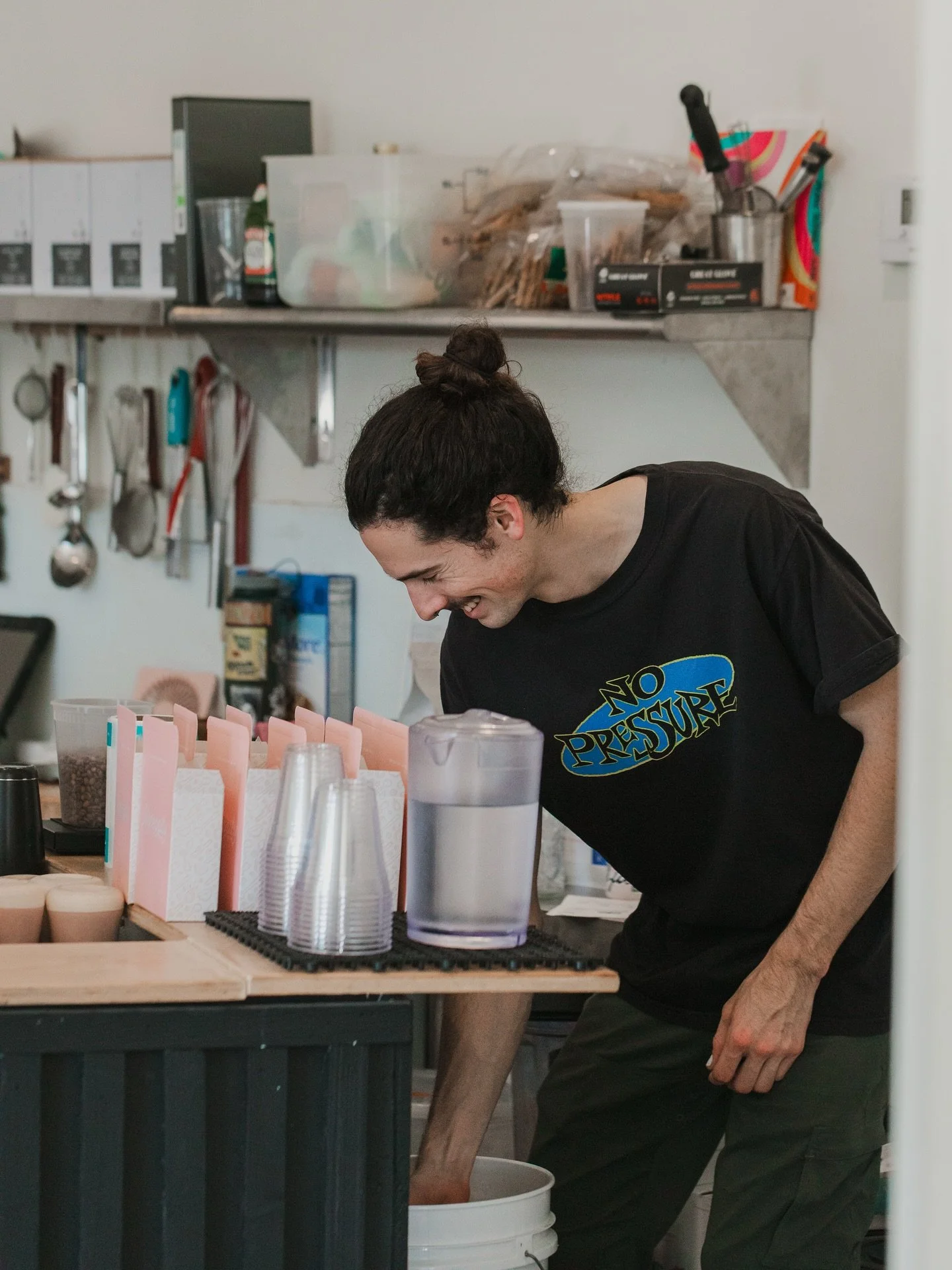 All smiles and good coffee! If you need a box for home, Hunter has you covered! Come by and snag a box for home!