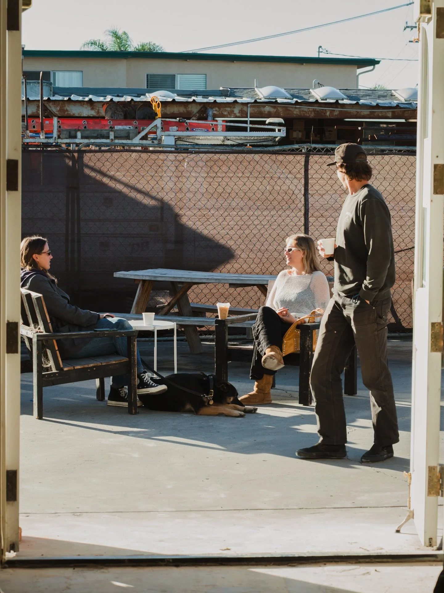 Views from the pop up! We love that yall like to hang and enjoy a coffee with us! Come catch some rays and sip a tasty bev!