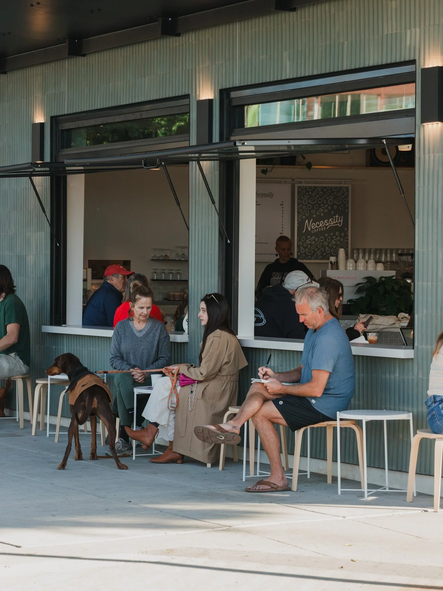 Outdoor seating in San Diego is a no-brainer! Make it even better by pairing it with an evergreen and you have all the tools for a good day!