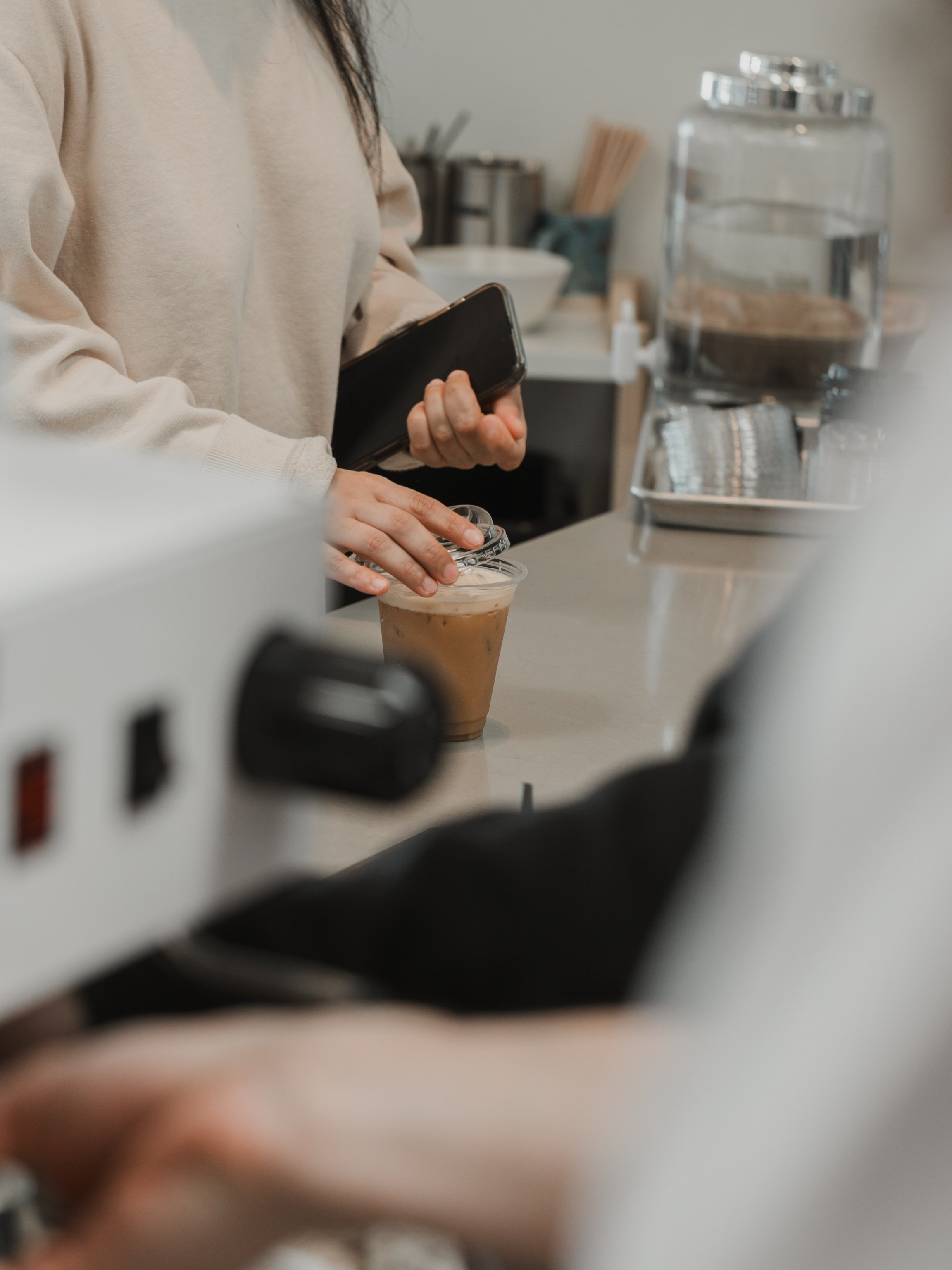 I shaken iced latte! Do you know why we shake all our iced beverages? We do it to add texture to the drink! With a shake you get air bubbles, an evenly mixed drink, and more body out of the beverage! Pro tip add some spiced piloncillo (a house syrup)