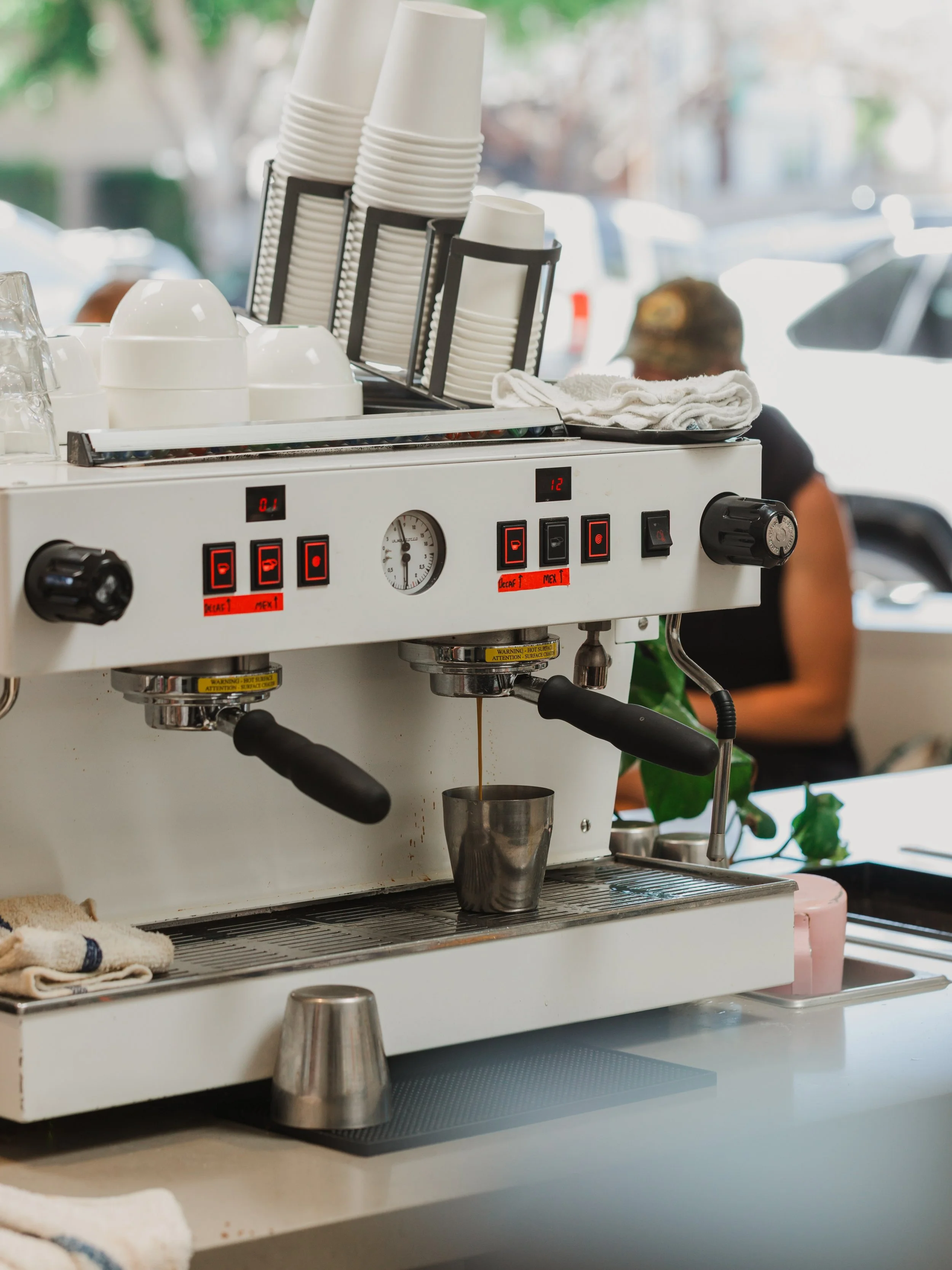 Pulling espresso ALL DAY! swing by, say hi, and crush an iced raspberry capp! Don&rsquo;t know what a raspberry Capp is? Well it&rsquo;s our special capp of the season, we start off by macerating raspberries, and allspice. We let that sit overnight t