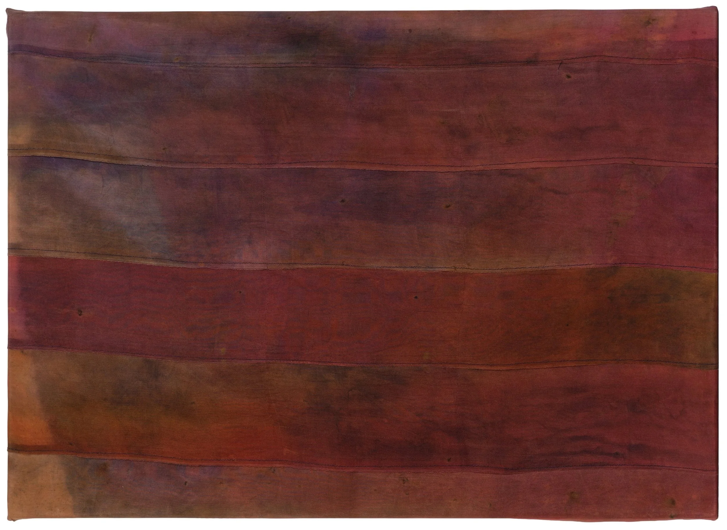 2026, silk, dye, thread and acrylic on canvas, 45 x 60 cm