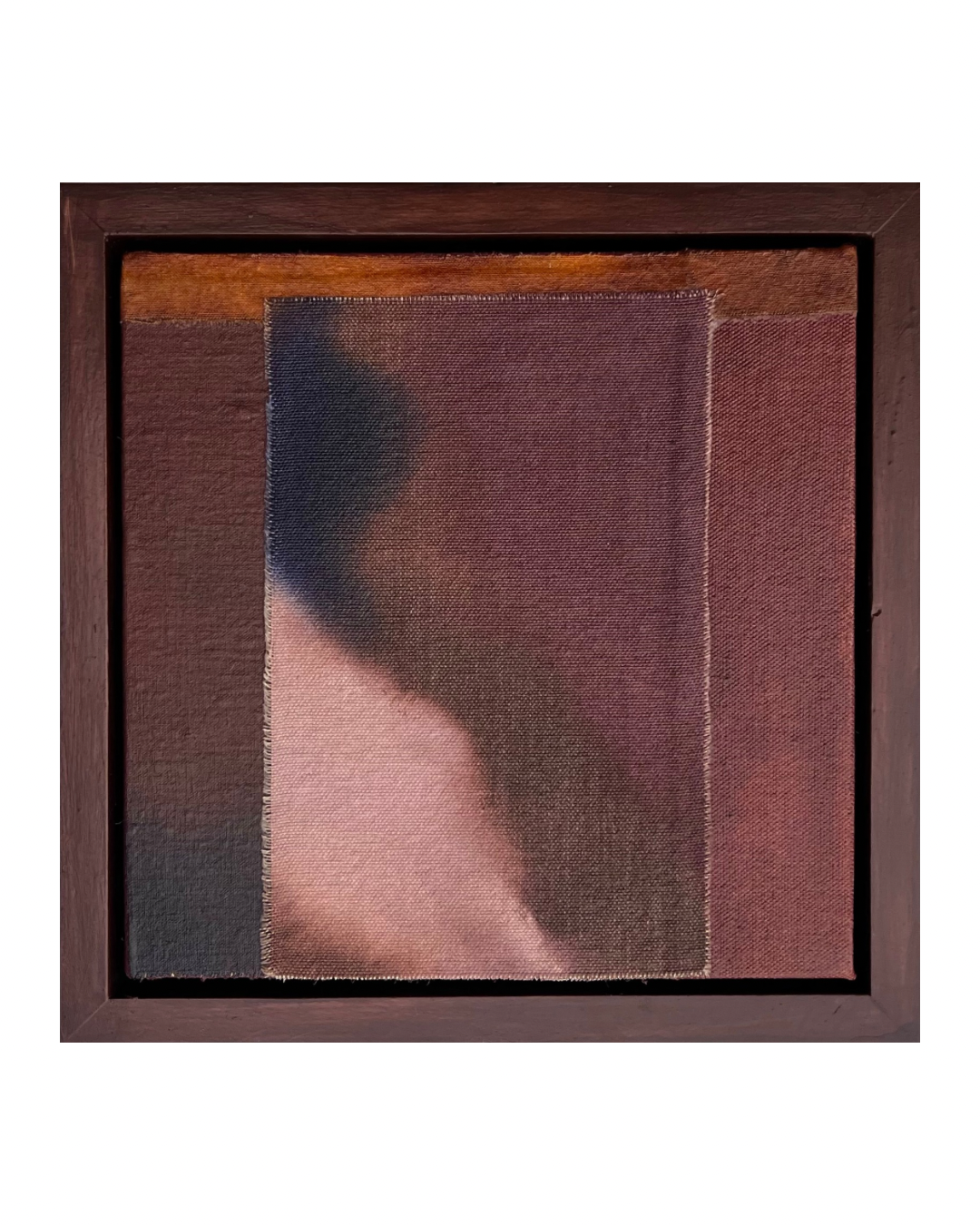 2026, dye, acrylic, cotton/hemp and canvas on board, 23 x 23 cm