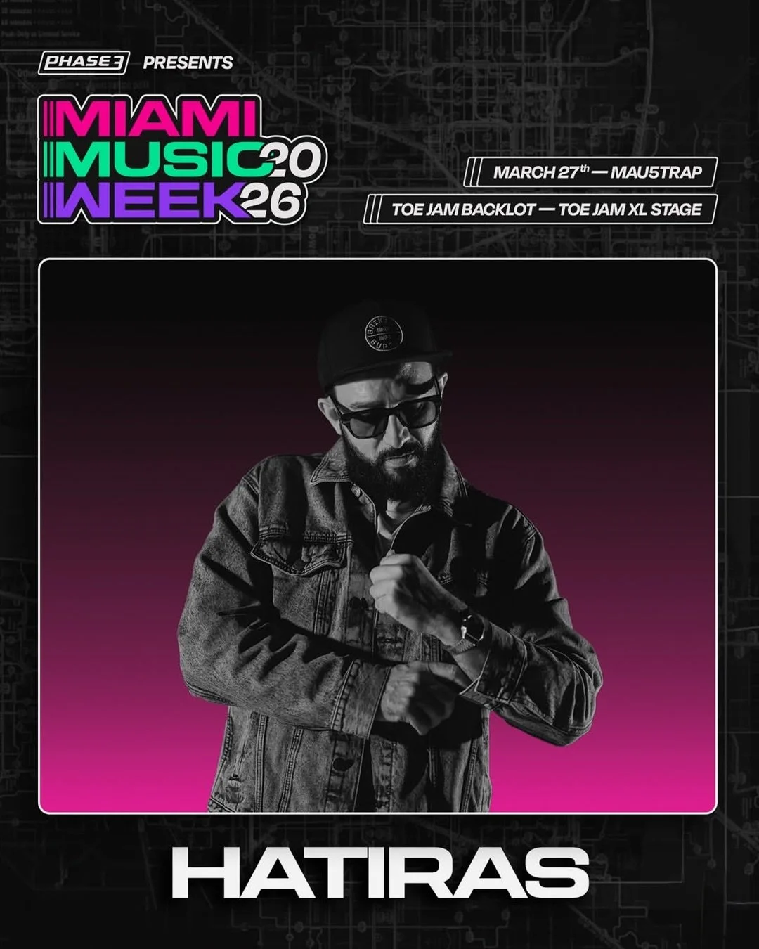 Tonight Friday March 27 I'm playing at @toejambacklot Miami on the @mau5trap stage at 1-3AM in direct support of the legendary Deadmau5! ❤️🪩🌴👉

Final tier tickets at: Tinyurl.com/Mau5trapMiami26

@phase3presents