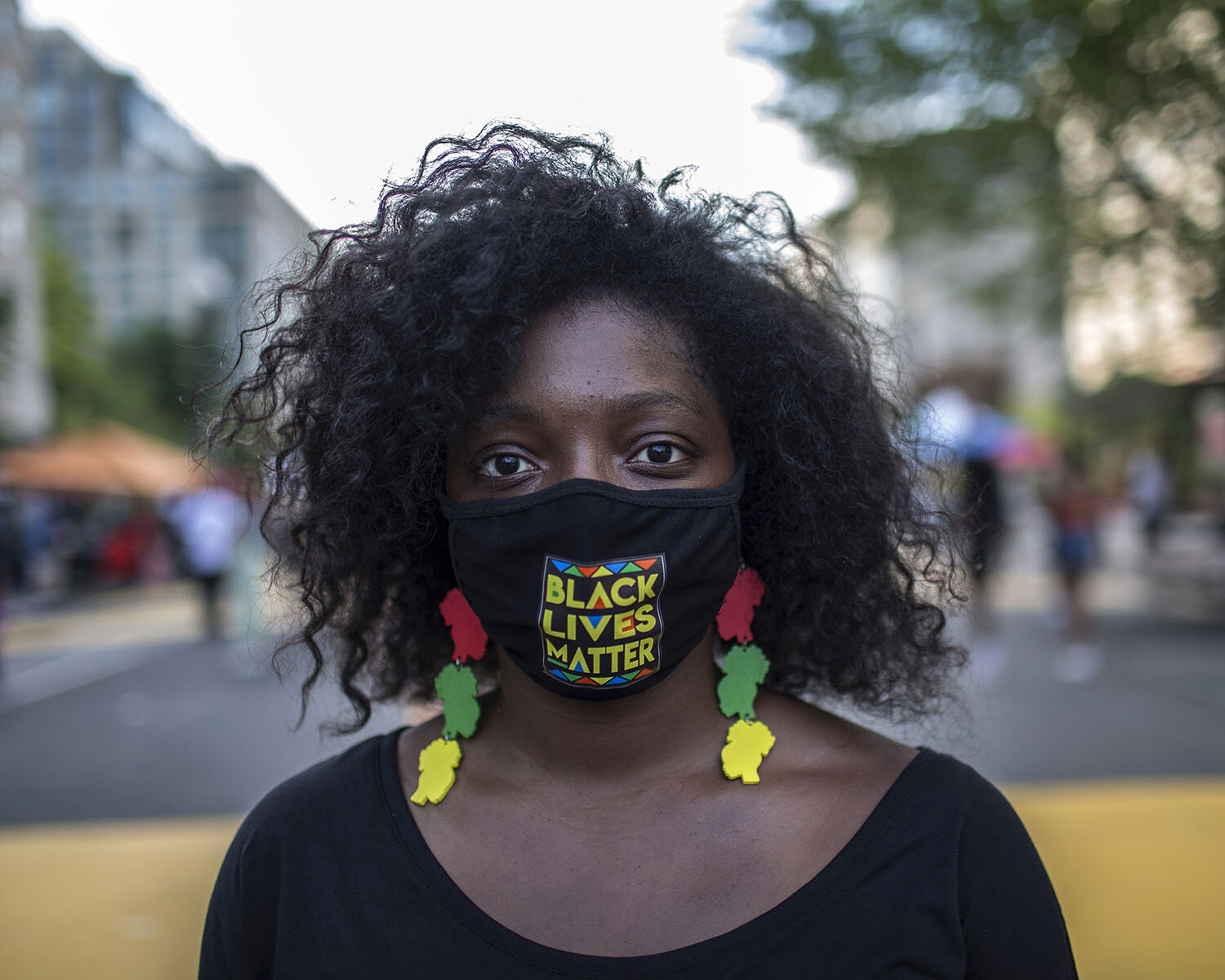  Name: Zoe Cadore  Age: 30  Occupation: Energy Policy Advisor   Date and Place the photo was taken: June 19, 2020, Black Lives Matter Plaza, Washington D.C. U.S.A.  Her Statement: "For the first time in my life, I have felt safe expressing the pains 