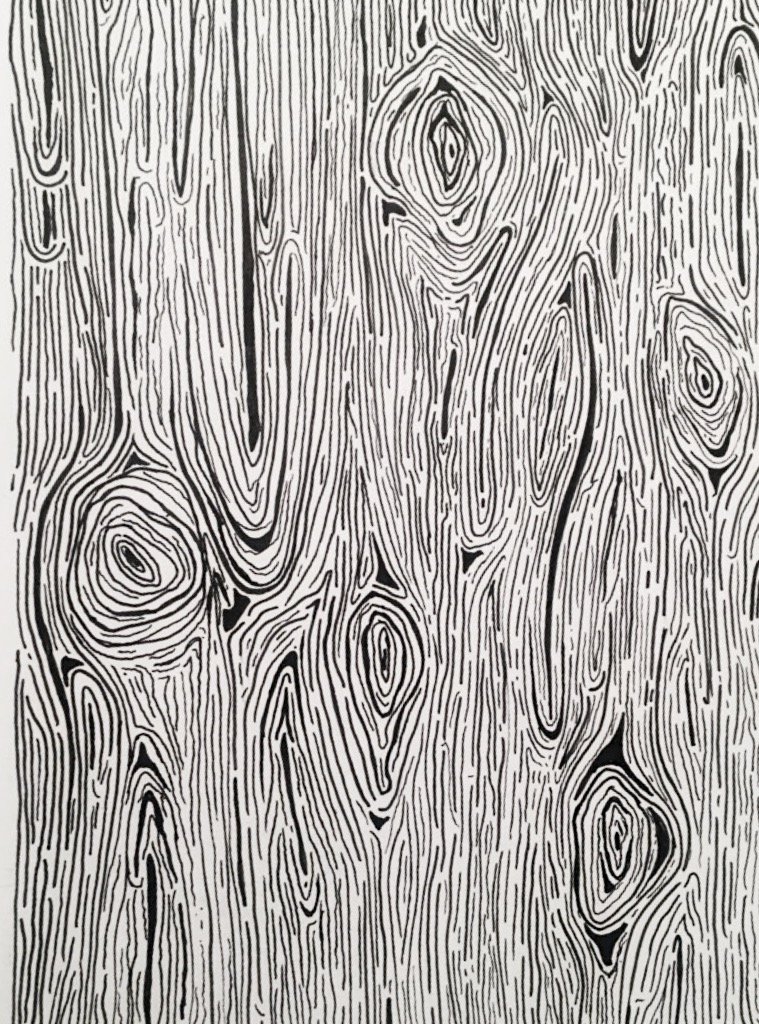 "Wood Texture", Pen on Paper. February 2020.