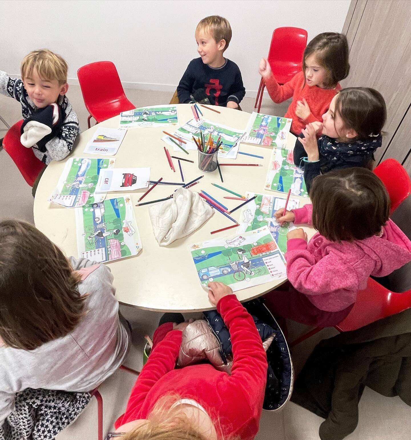 Learning about the different means of transport with our maternelle group 🚂🚌🚗🚴