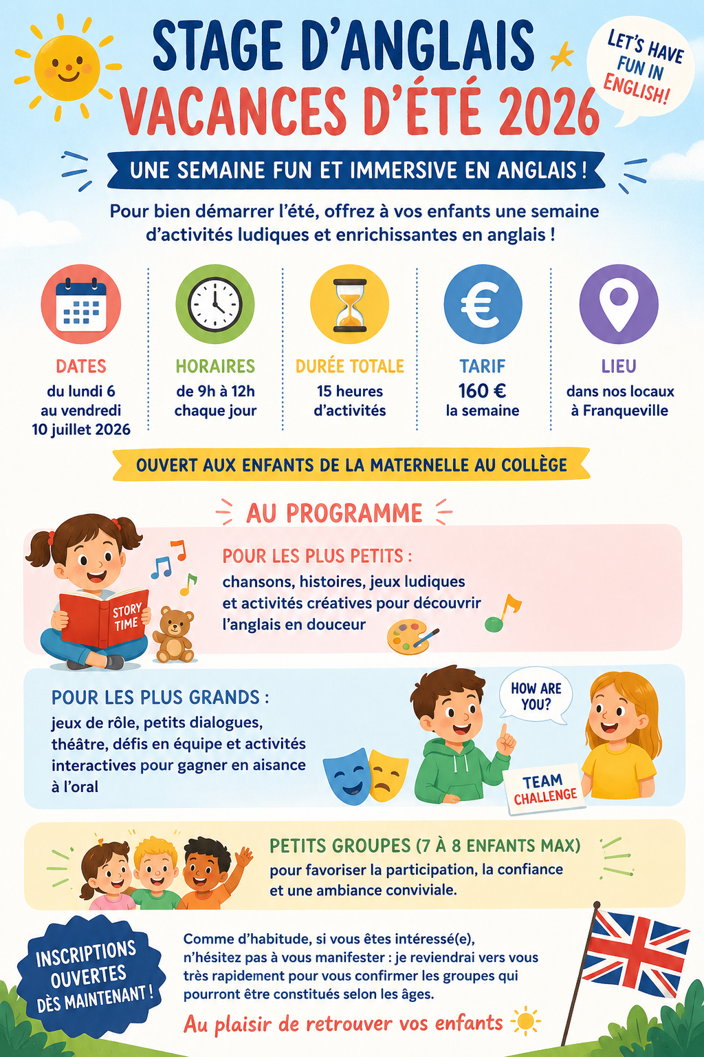 Stage de vacances Juillet 26