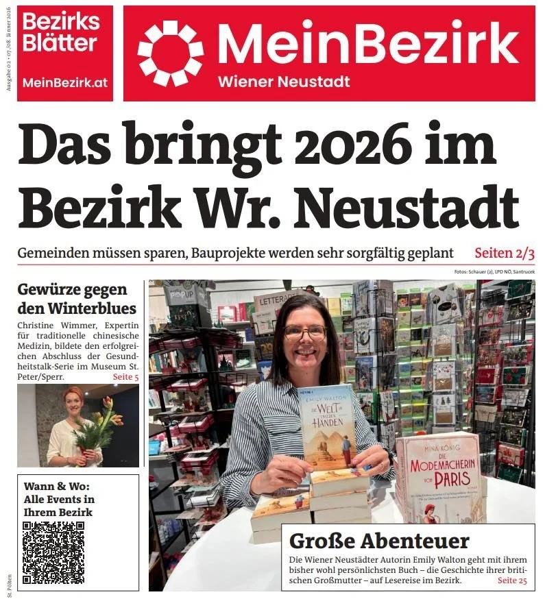 Und dann begann das neue Jahr pl&ouml;tzlich so 😍😳

Vielen Dank an die Wiener Neust&auml;dter Bezirksbl&auml;tter, dass ihr meinem Schaffen so viel Raum und Aufmerksamkeit gebt🙏

#dieweltinunserenh&auml;nden #autorenaus&ouml;sterreich #herzensmens