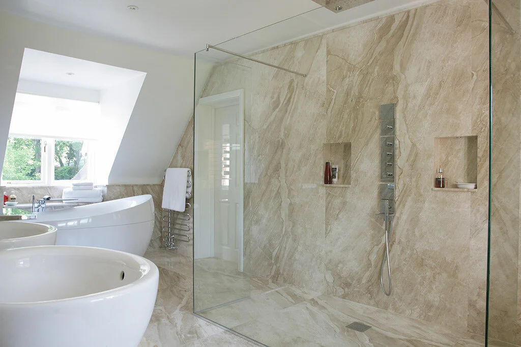 Marble Wet Room Shower & Bathroom