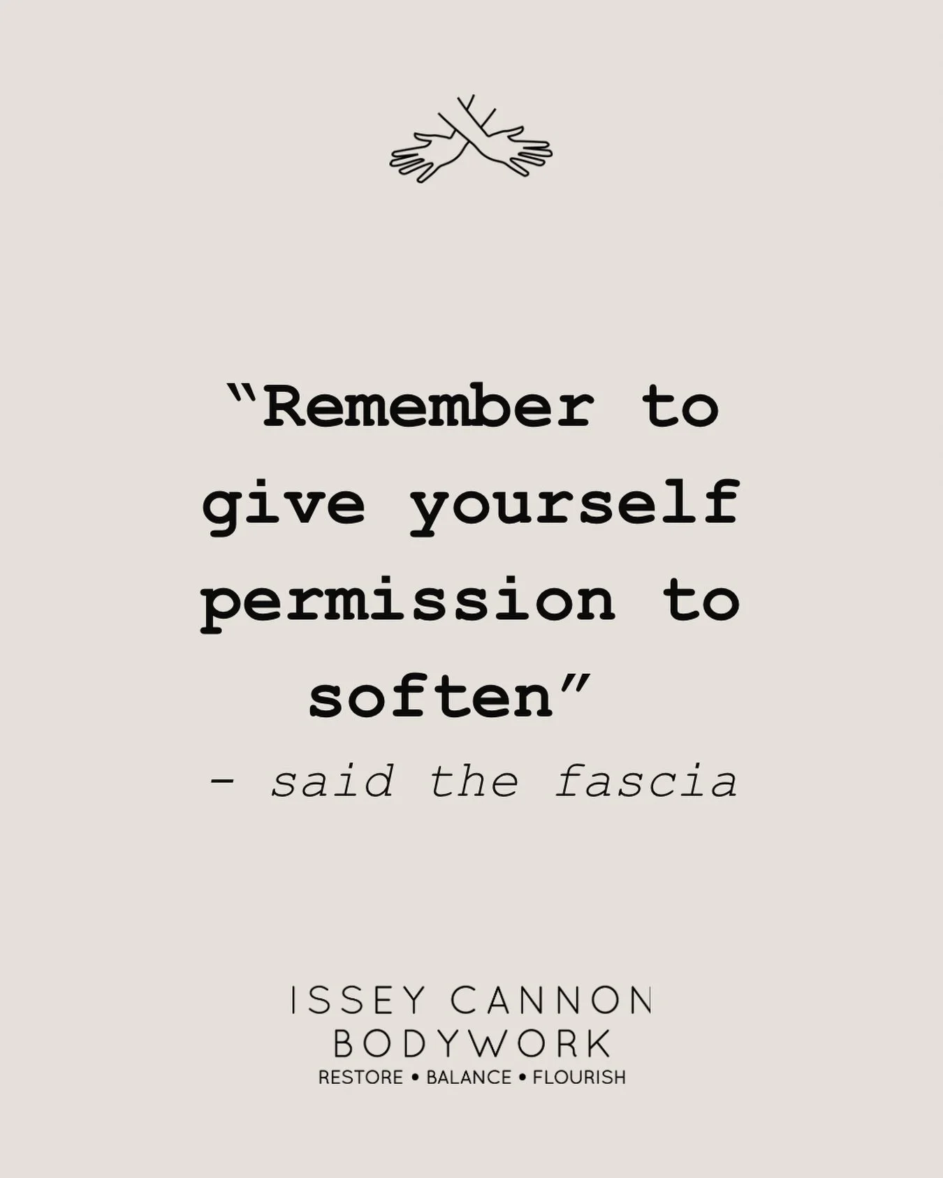 Permission to soften 🤍

To soften into self compassion 

To soften into self expression

To soften into acceptance 

To soften into creativity

To soften into vulnerability 

To soften into a deeper connection with ourselves and with others 

We can