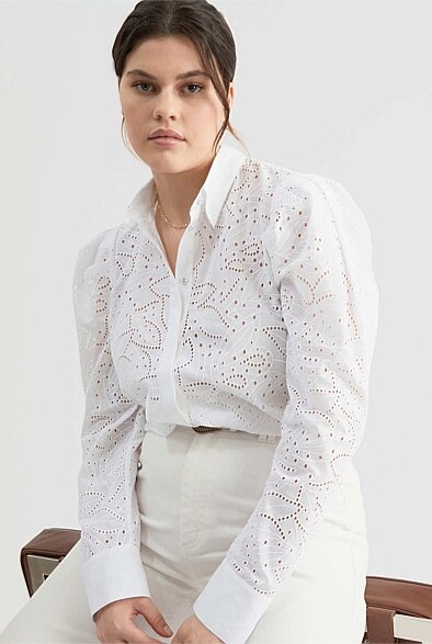 Witchery broderie shirt Clearance