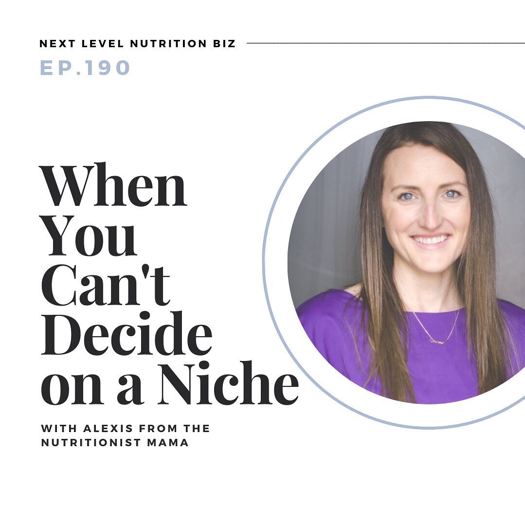 Still figuring out what niche feels right for you and your nutrition business? 🤔

On the podcast this week, I&rsquo;m talking with Alexis from @thenutritionistmama about the journey she took to finding her nutrition niche. 

Alexis shares her own he