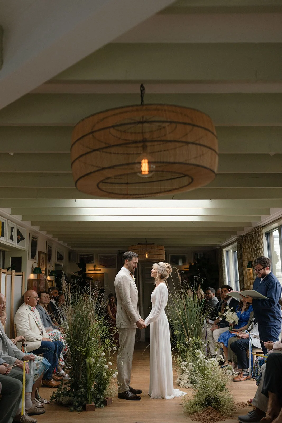 Floral installtion inspired by the coastline and sand dunes of the beach in East Sussex. Luxury, bespoke florals for premium events in Sussex, Kent, London, and across the UK. Inspiring floristry for your special event.