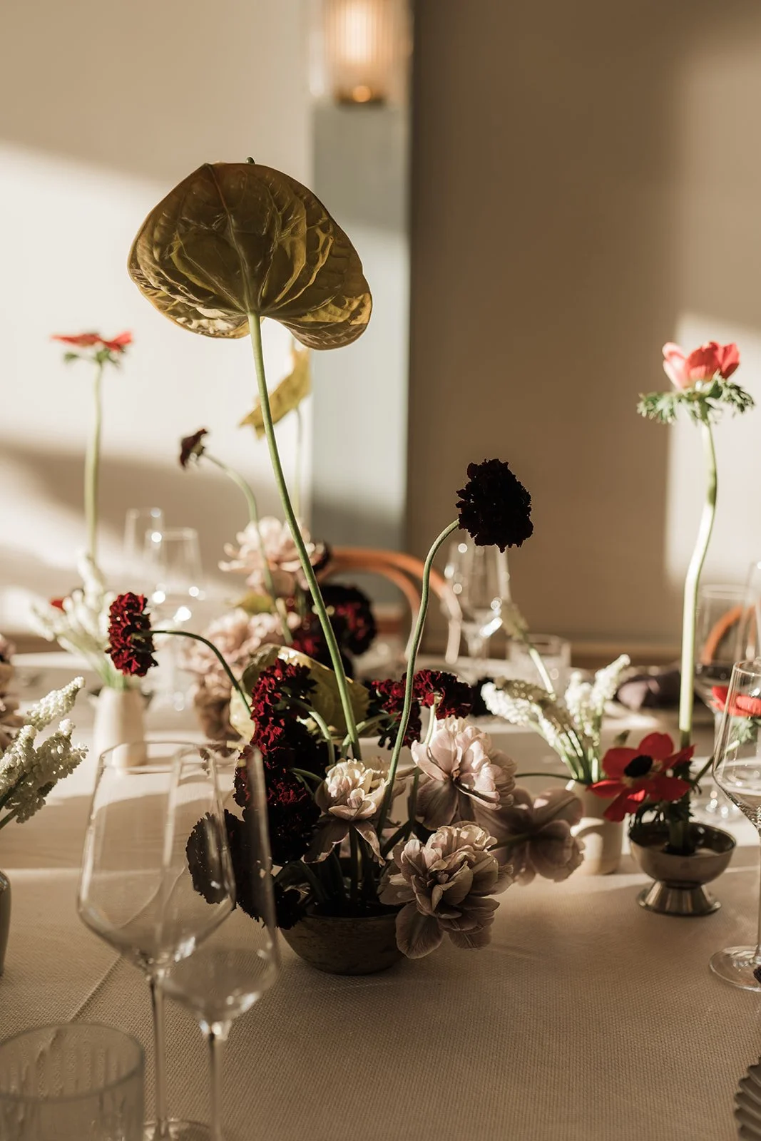 Unusual flowers for an event at Limekiln, Sussex