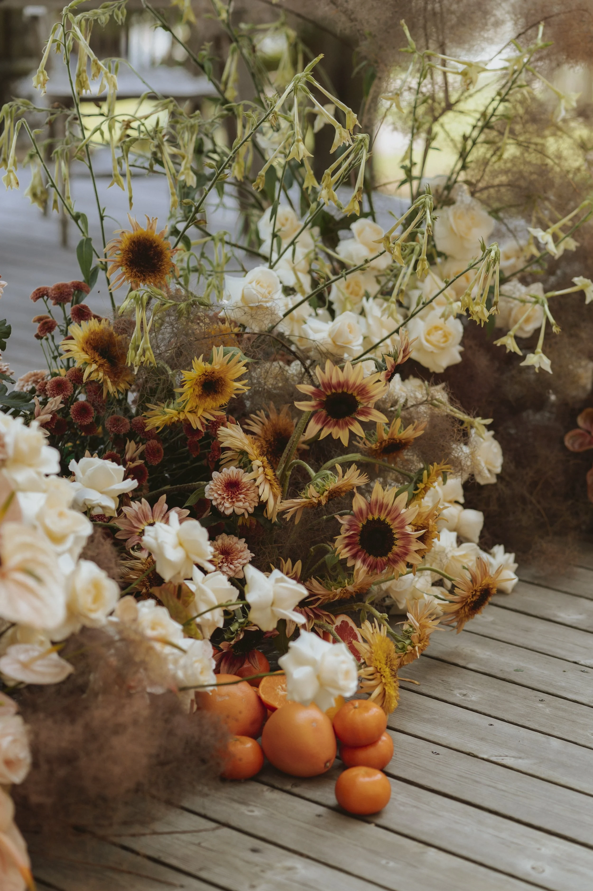Summer flowers and fruit for a summer wedding in Kent.