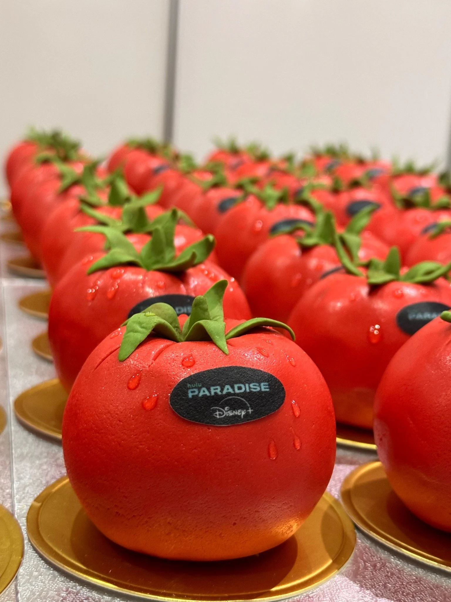 Disney Plus Paradise corporate tomato cakes by BookaCake London