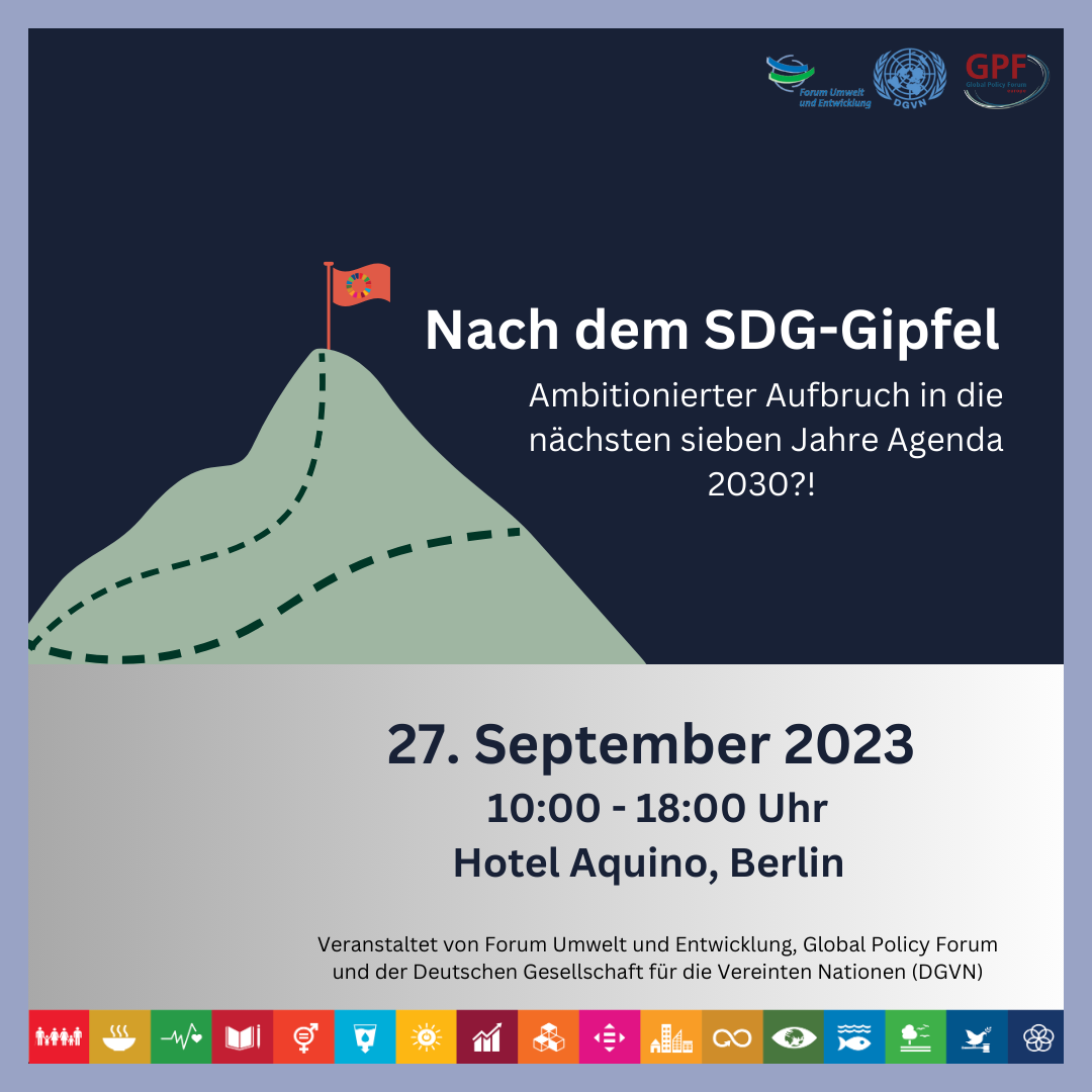 Event: After the SDG Summit - Ambitious start into the next seven years of Agenda 2030?!