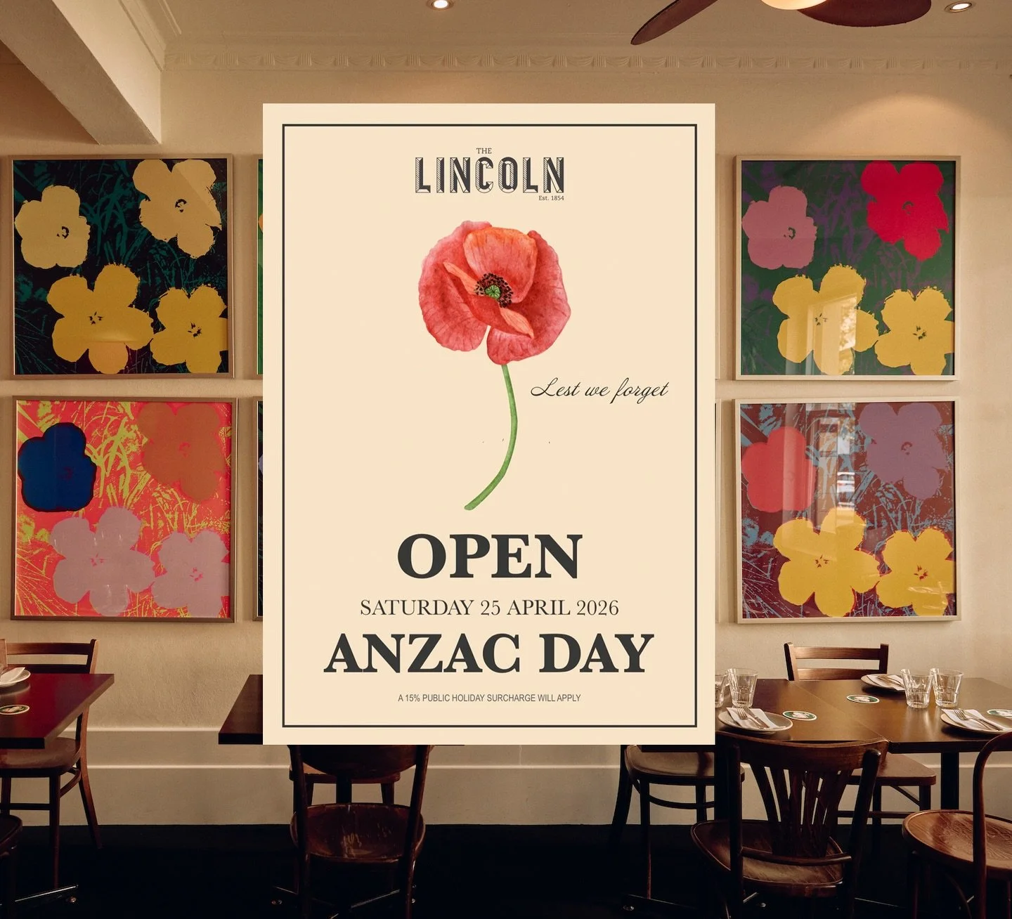 We&rsquo;re open as usual on ANZAC Day, Saturday 25 April. Kitchen&rsquo;s open all day from 12pm plus footy on the screens. 

Head in for one of those properly relaxing days at the pub. 🍻See you soon!

#thelincolncarlton #melbournepub