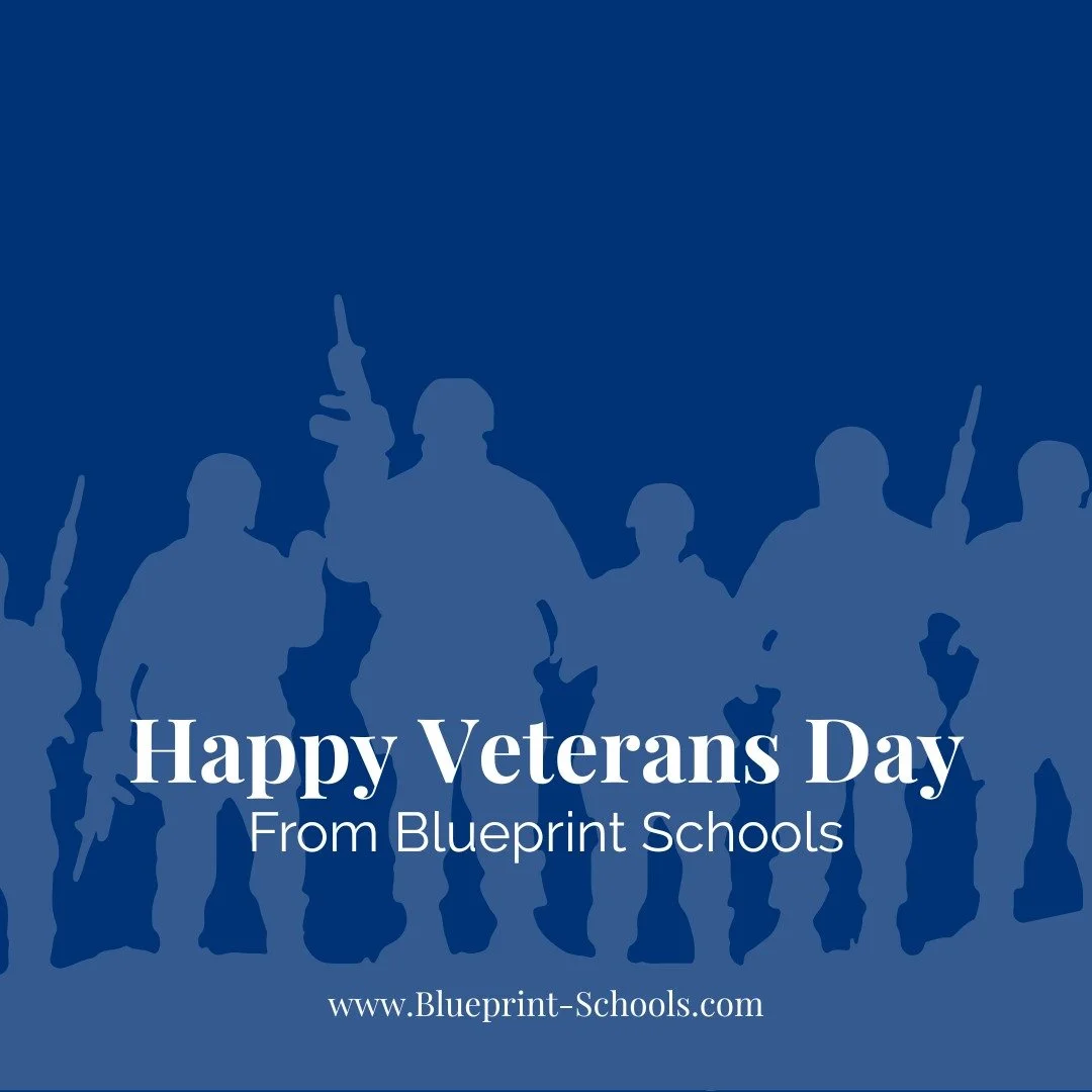 Land of the free, because of the brave.

Happy Veterans Day from Blueprint Schools.

#blueprintschools #veteransday #veteransday2025 #weremember #wehonor #honorourheroes #thrivingschools #christianeducation