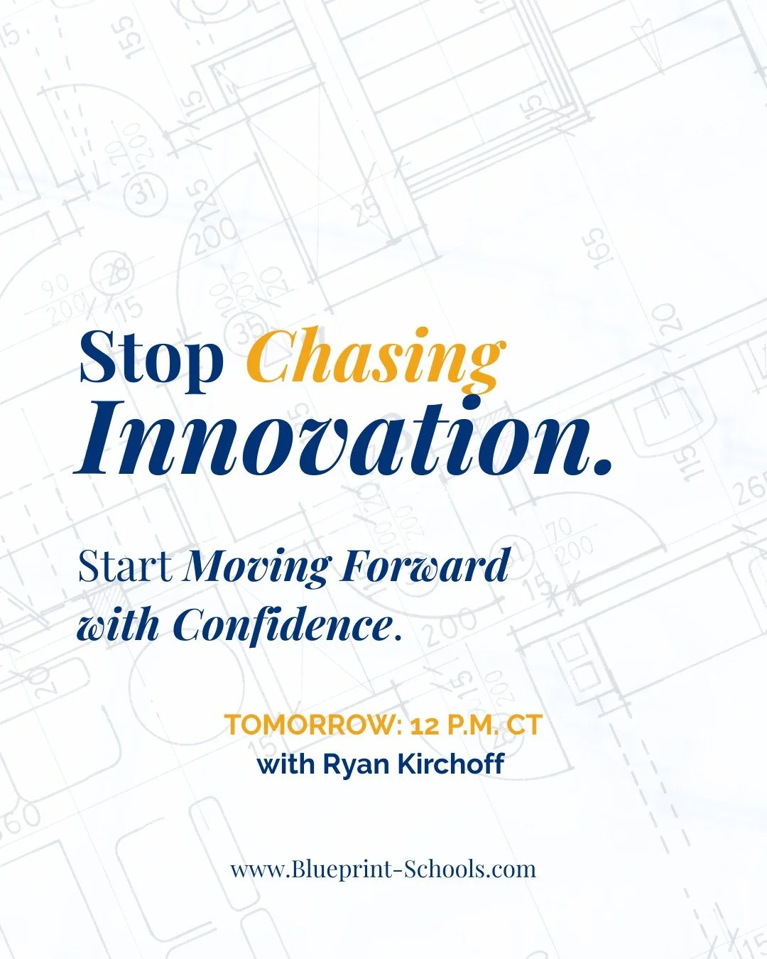 TOMORROW: Ryan Kirchoff leads our Chasing Innovation webinar!

If your school feels stuck, stretched, or simply ready for what&rsquo;s next, this session is your chance to rethink what&rsquo;s possible. Ryan will help your team stop chasing innovatio