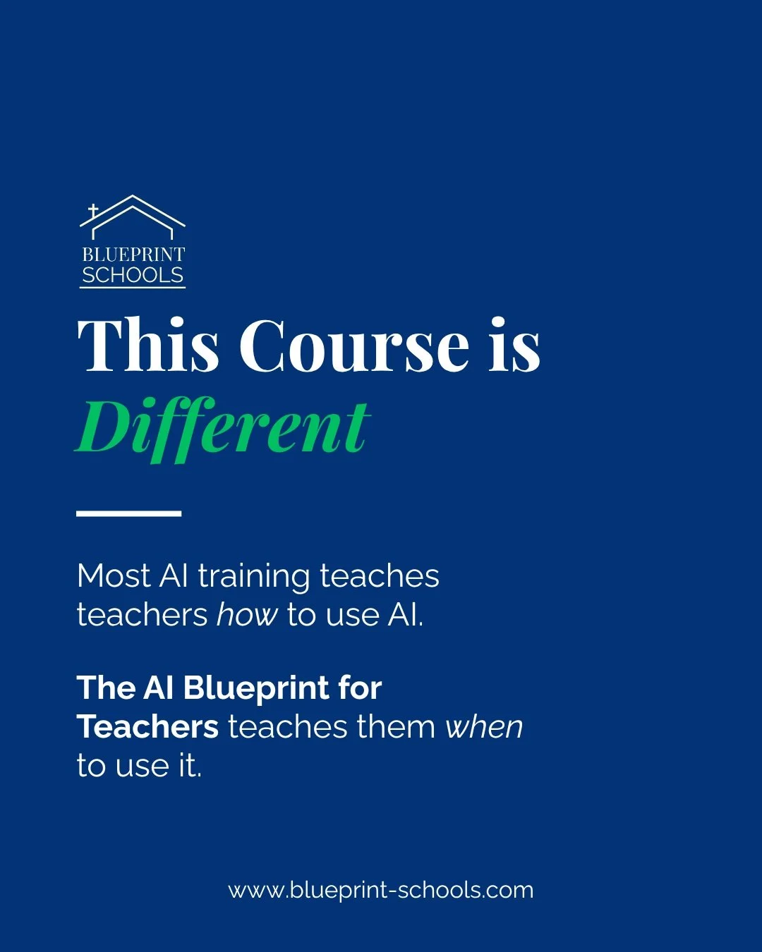 This course is different.

Equip your faculty with the shared understanding, instructional judgment, and confidence to integrate AI into teaching.

📩 Interested in bringing The AI Blueprint for Teachers to your school? Contact us to learn more.

#bl