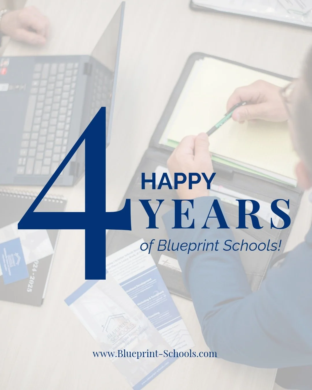 🎉 Four years of Blueprint Schools!

Four years of conversations, collaboration, new ideas, and meaningful work alongside Christian schools.

We're grateful for every school leader, educator, and partner who has been part of the journey. Your trust a