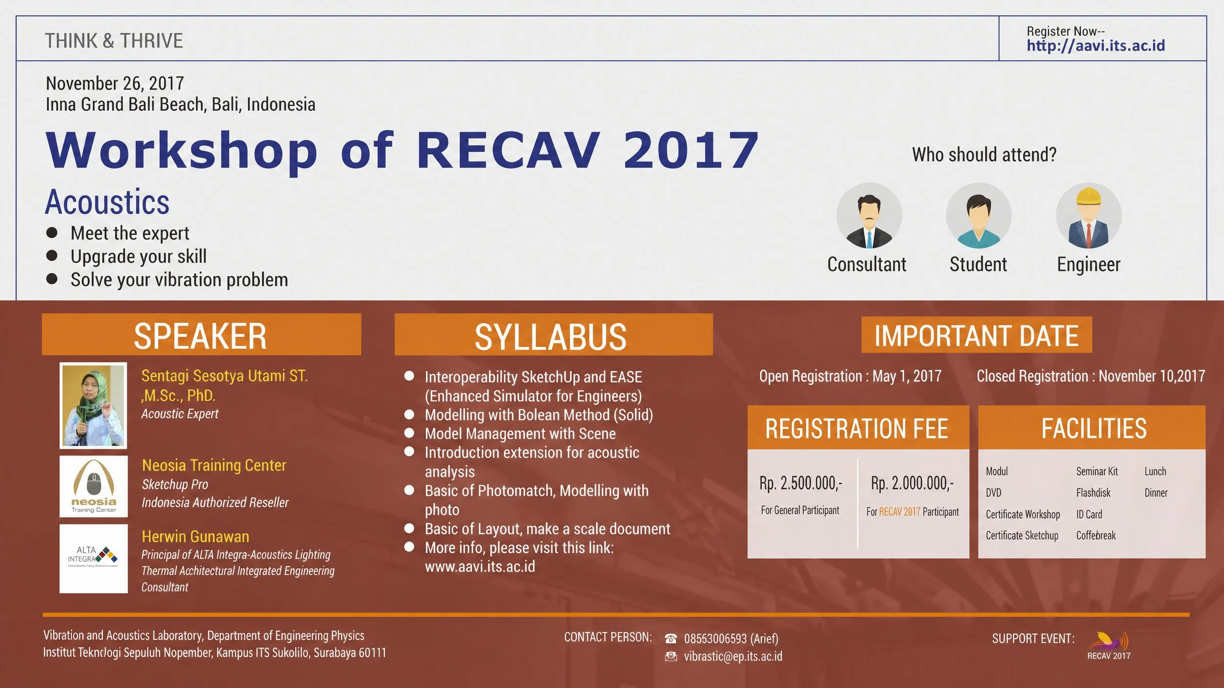 Speaking Engagement: RECAV 2017 Sketch Up EASE Architectural Acoustic Modeling Training