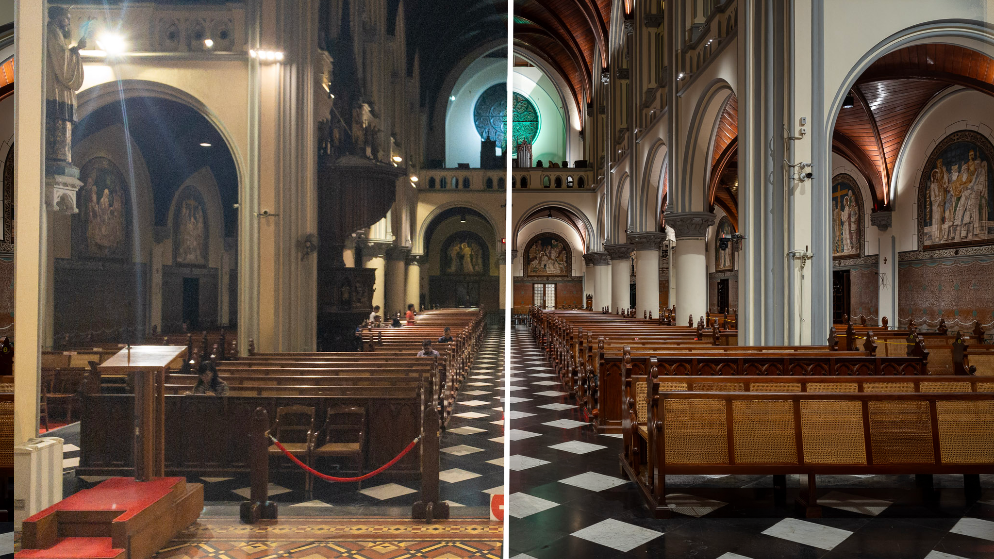 Before After Lighting Design Jakarta Cathedral Heritage and Worship Lighting Transformation